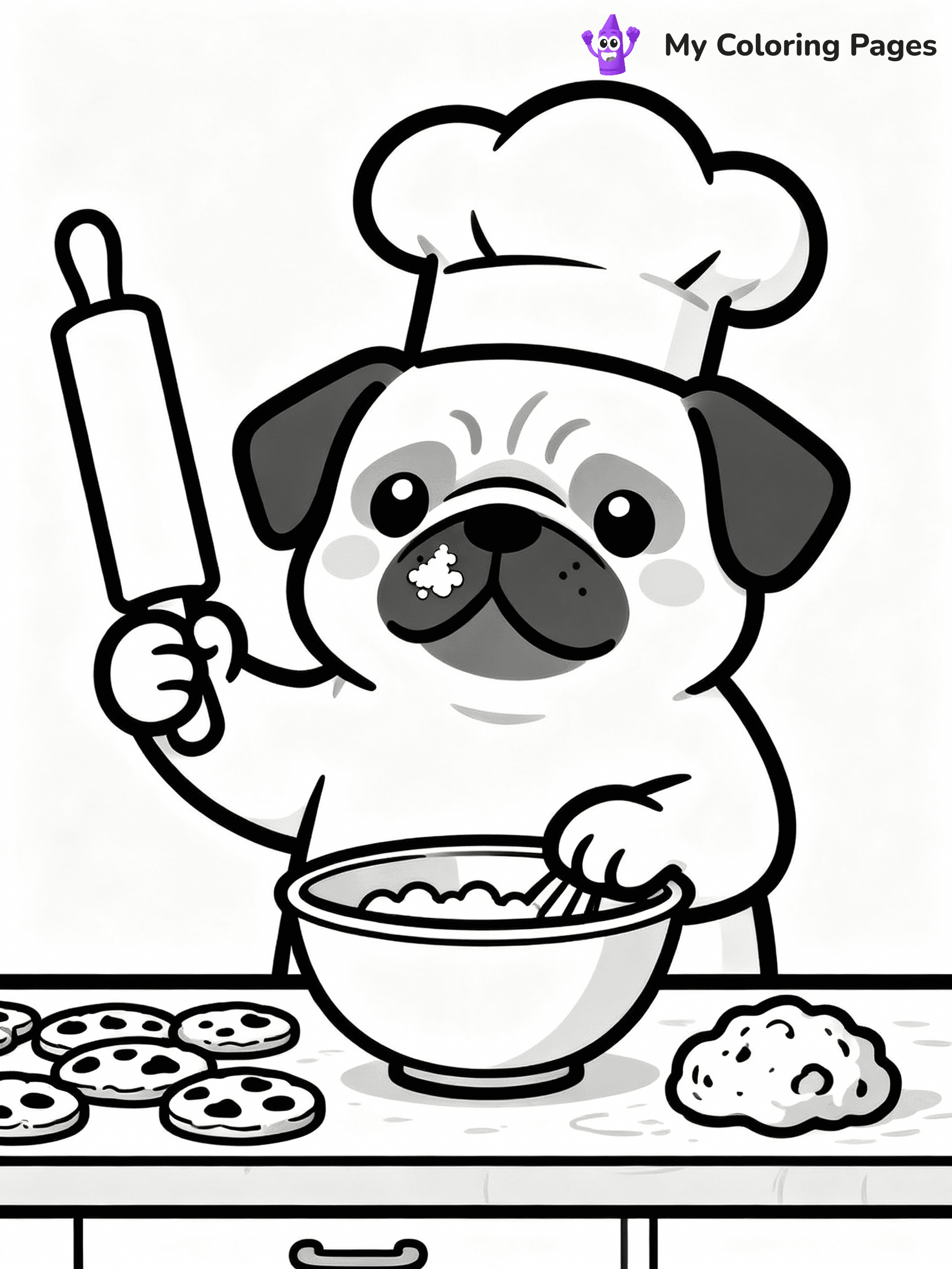 Pug Coloring Pages - 28