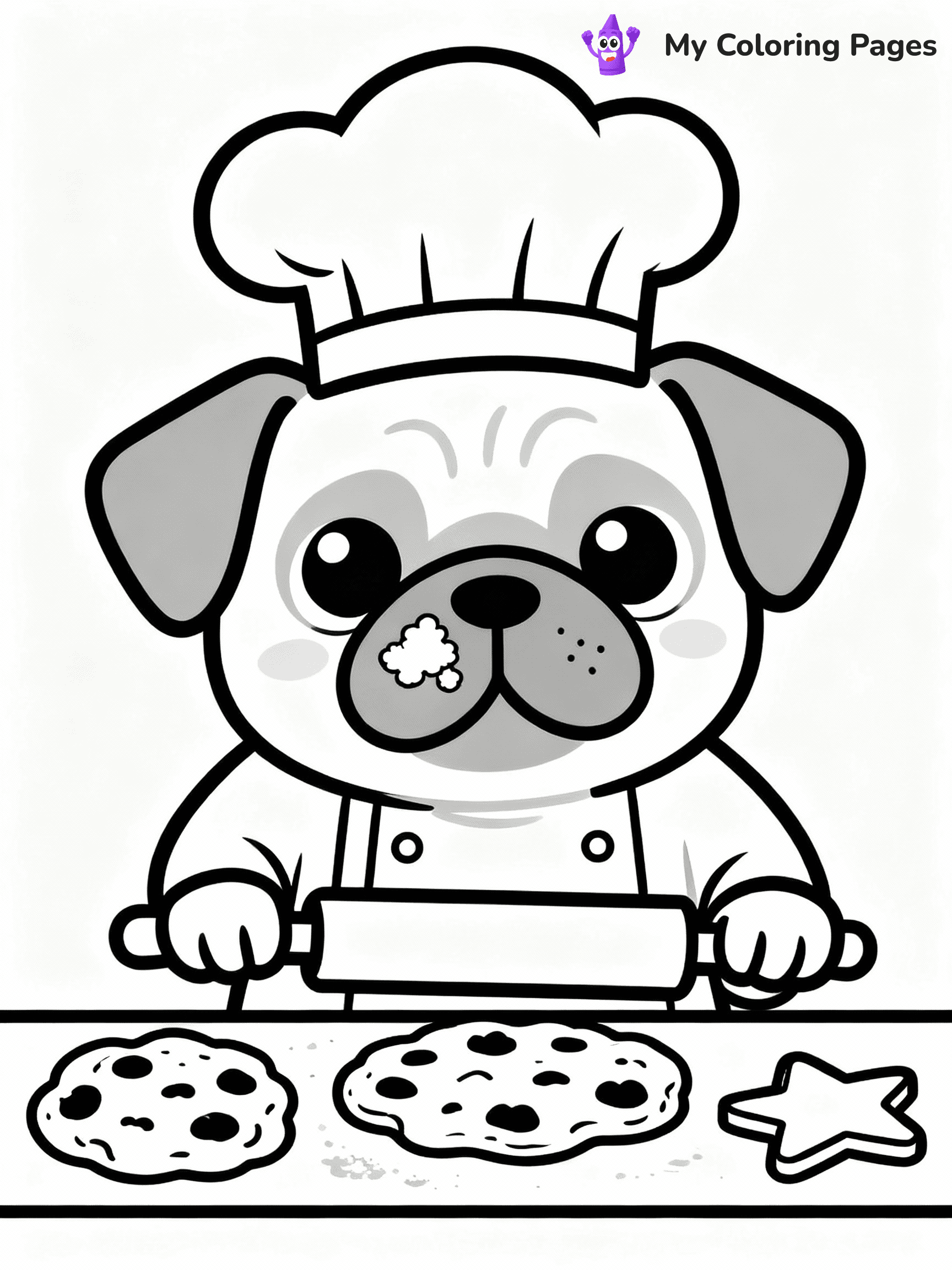 Pug Coloring Pages - 24