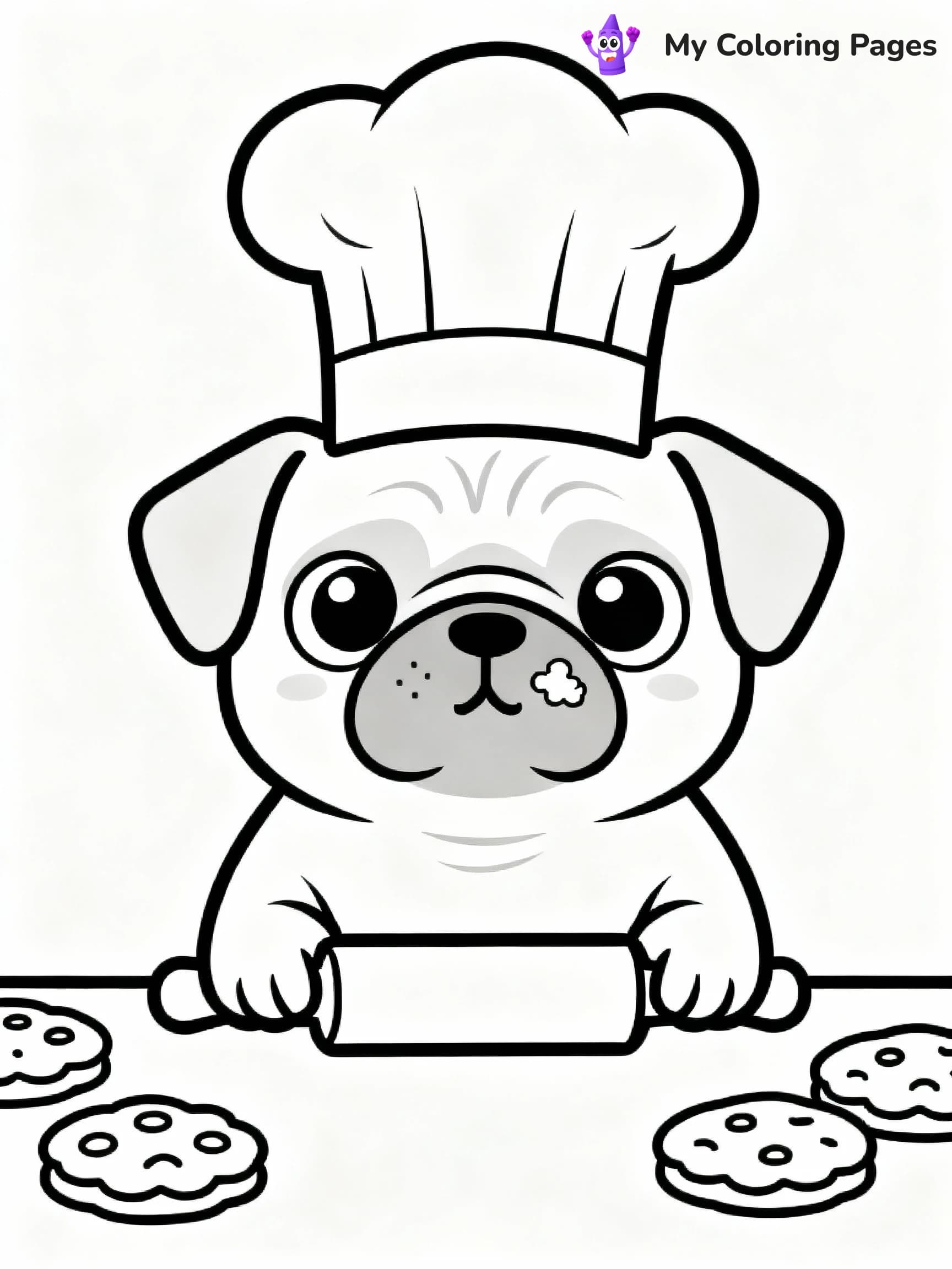 Pug Coloring Pages - 23