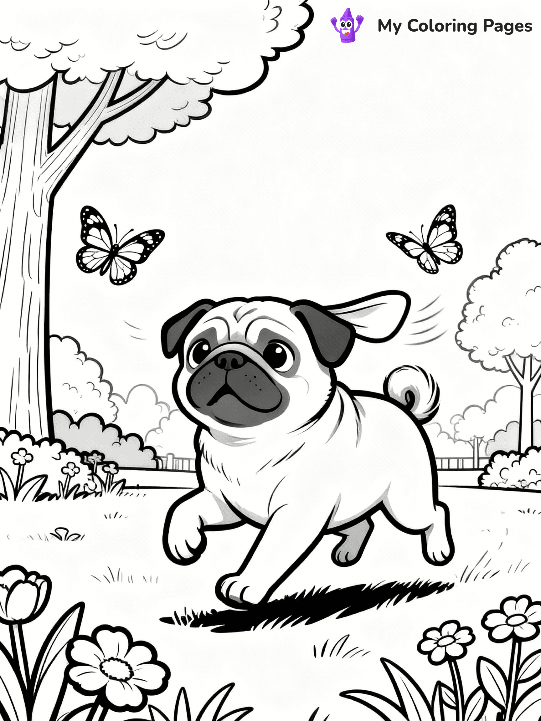 Pug Coloring Pages - 21