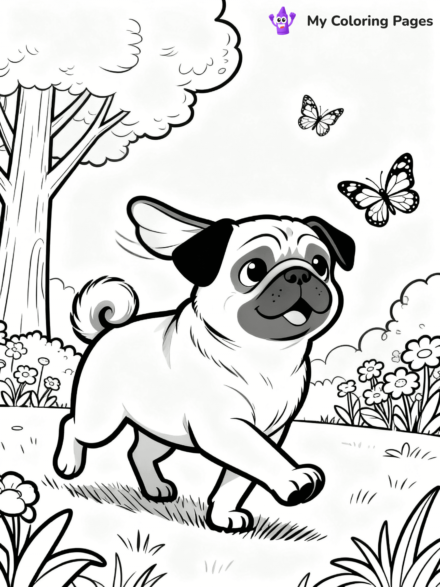 Pug Coloring Pages - 20