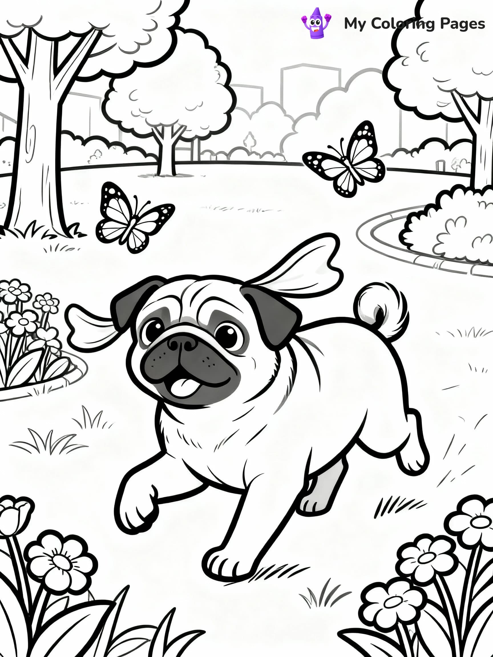Pug Coloring Pages - 19