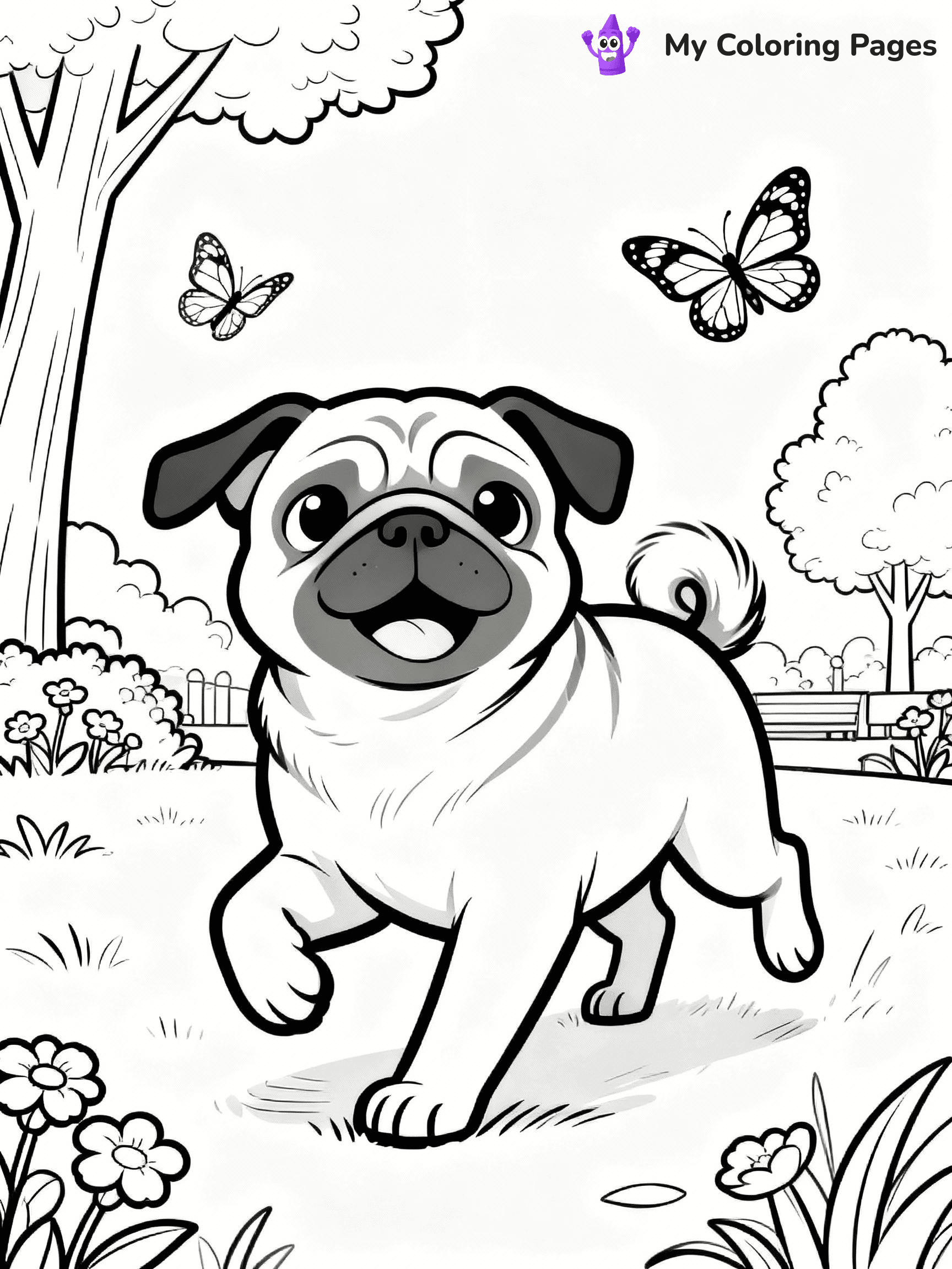 Pug Coloring Pages - 18