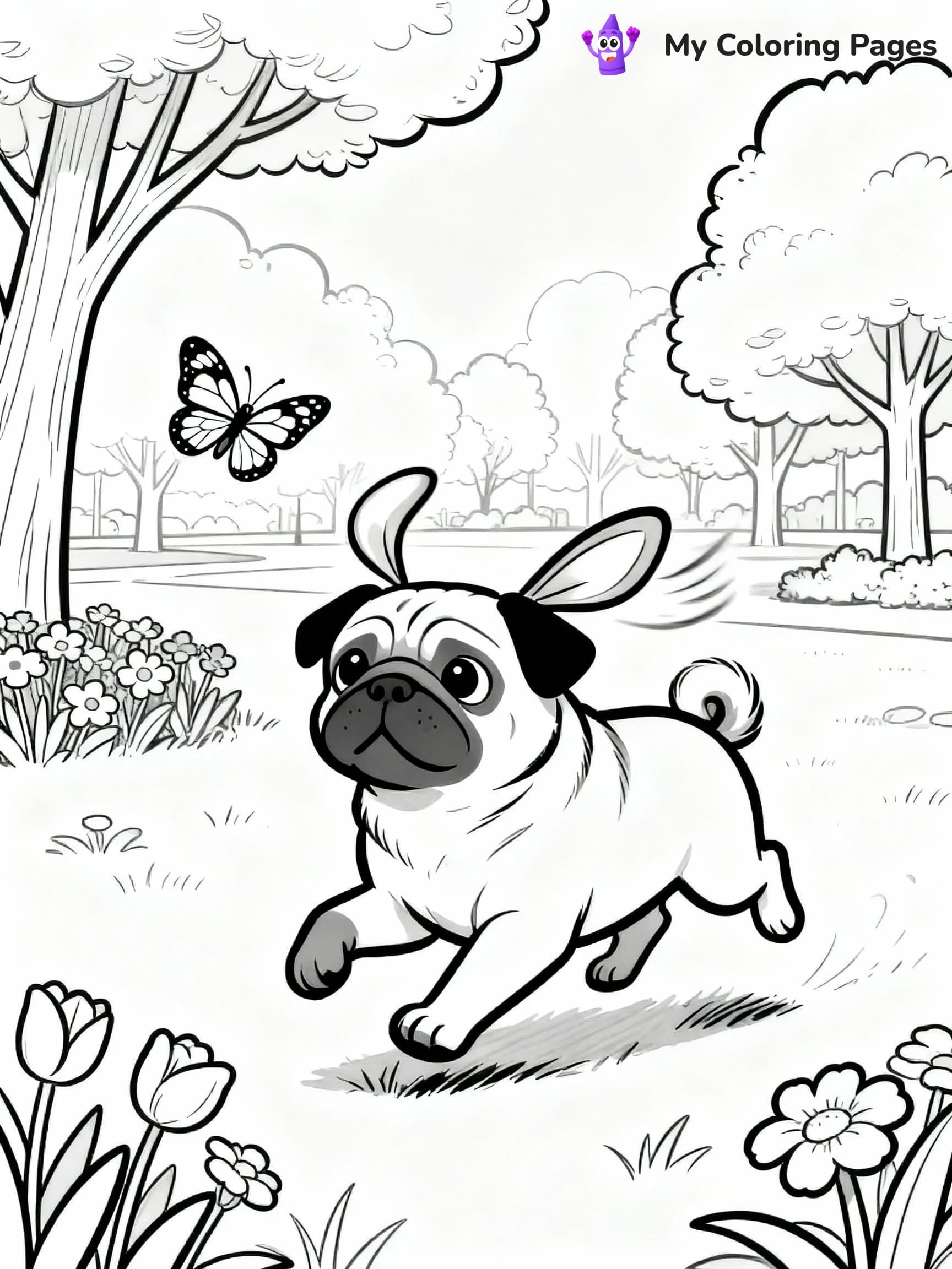 Pug Coloring Pages - 17