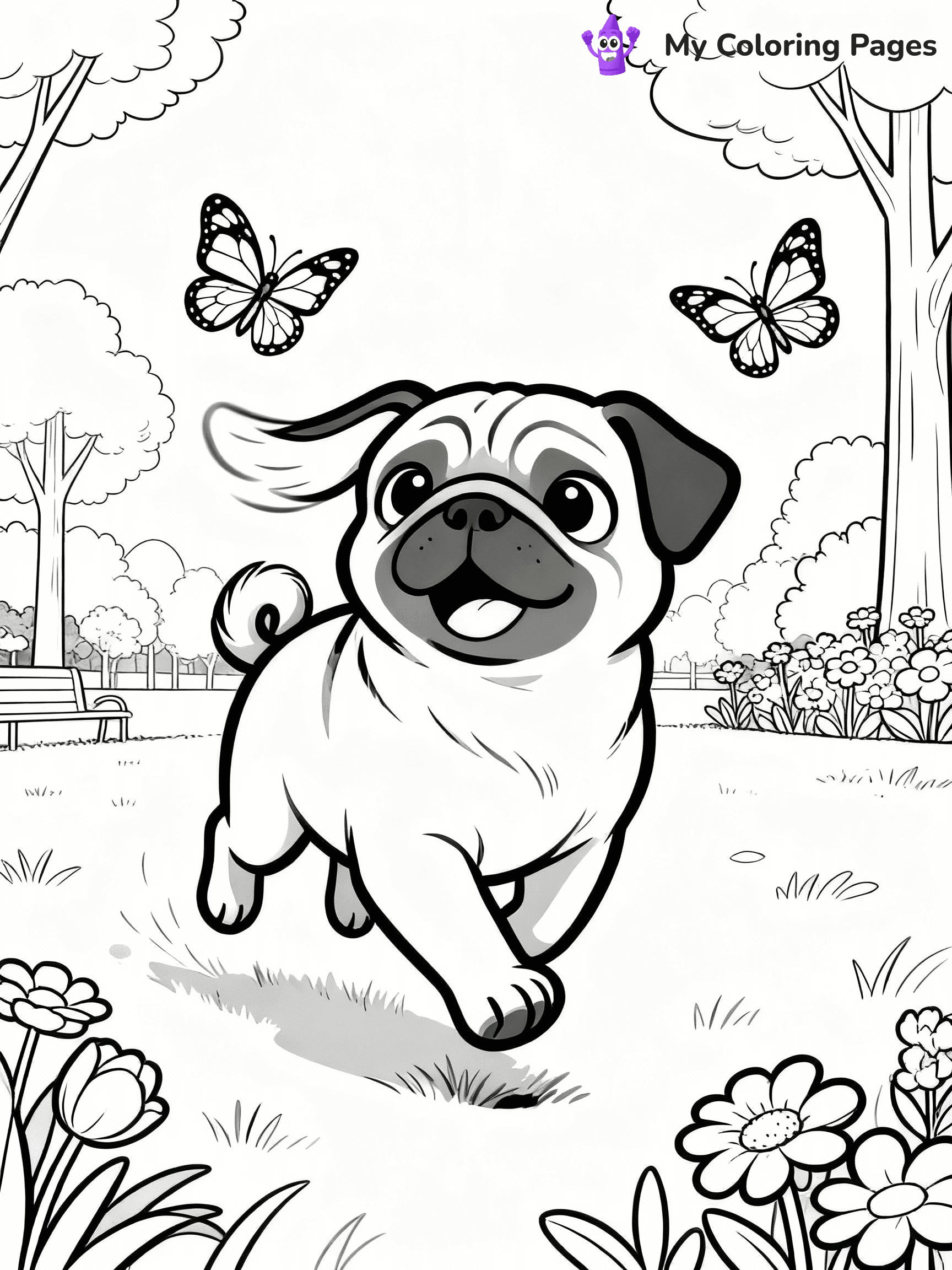Pug Coloring Pages - 16