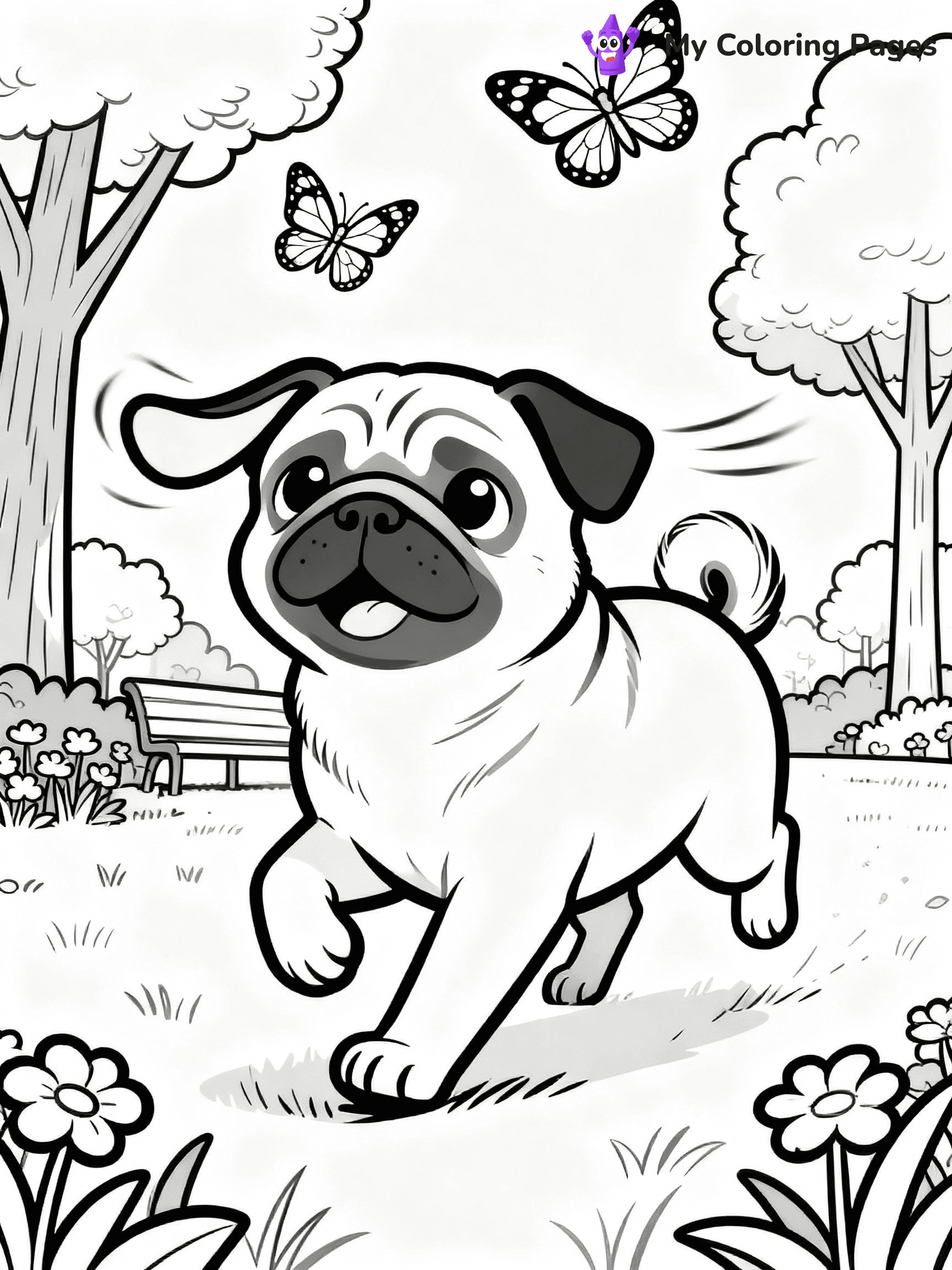 Pug Coloring Pages - 15