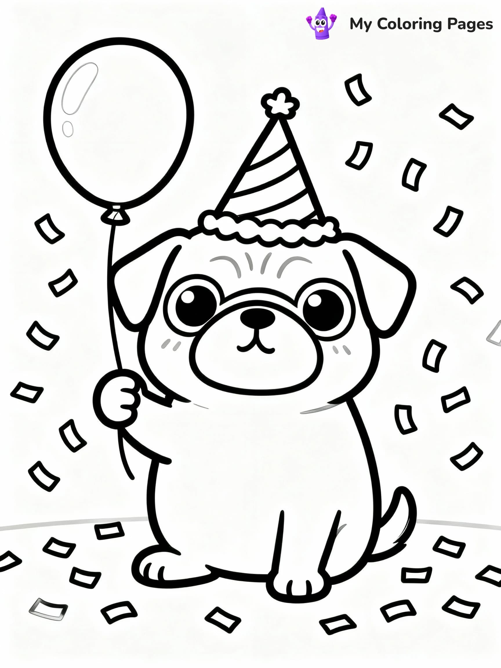 Pug Coloring Pages - 14