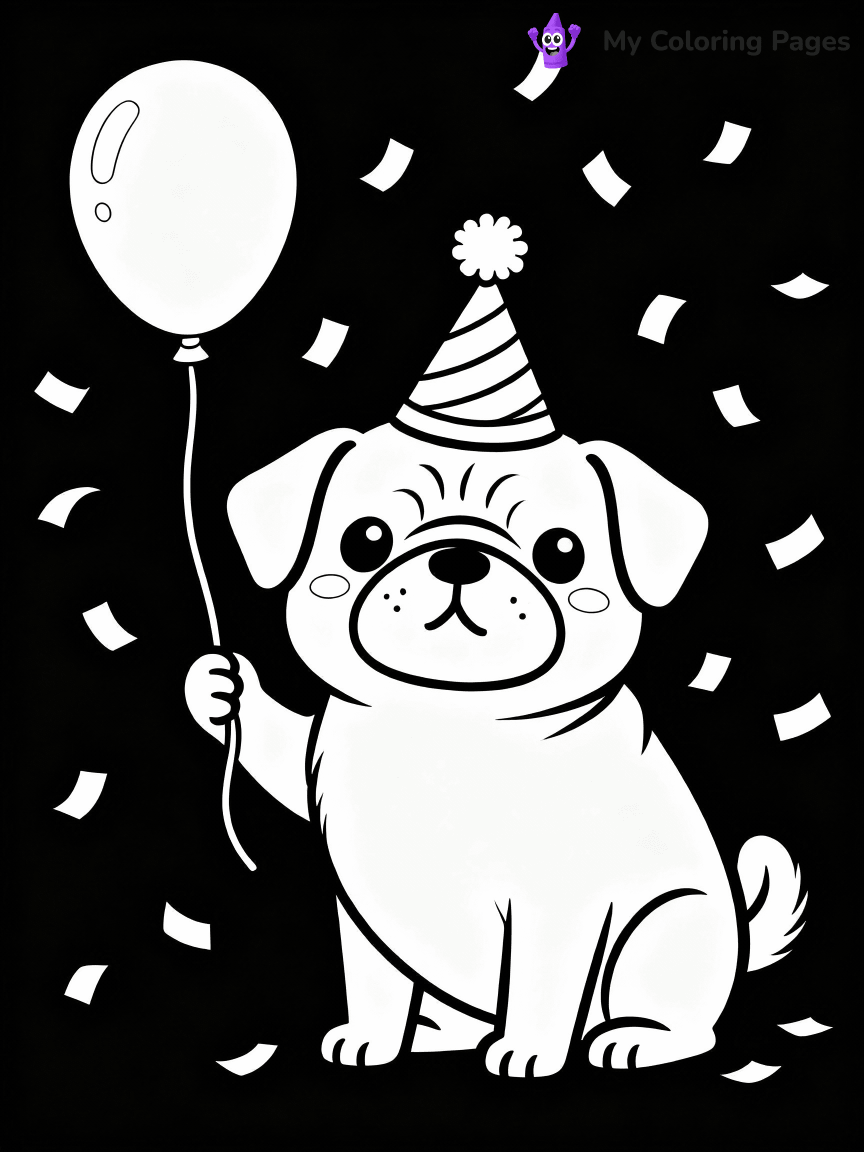 Pug Coloring Pages - 12