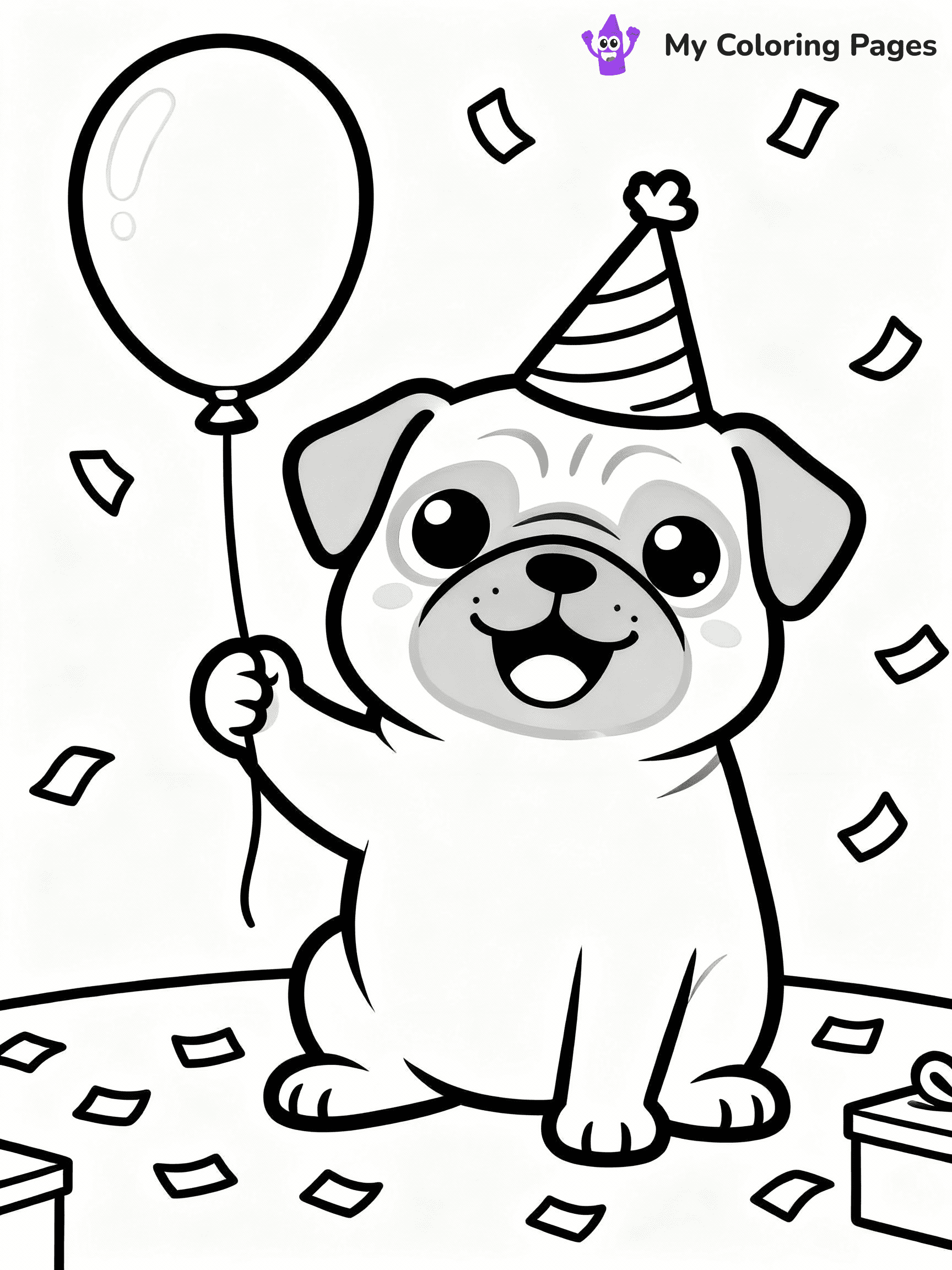 Pug Coloring Pages - 10