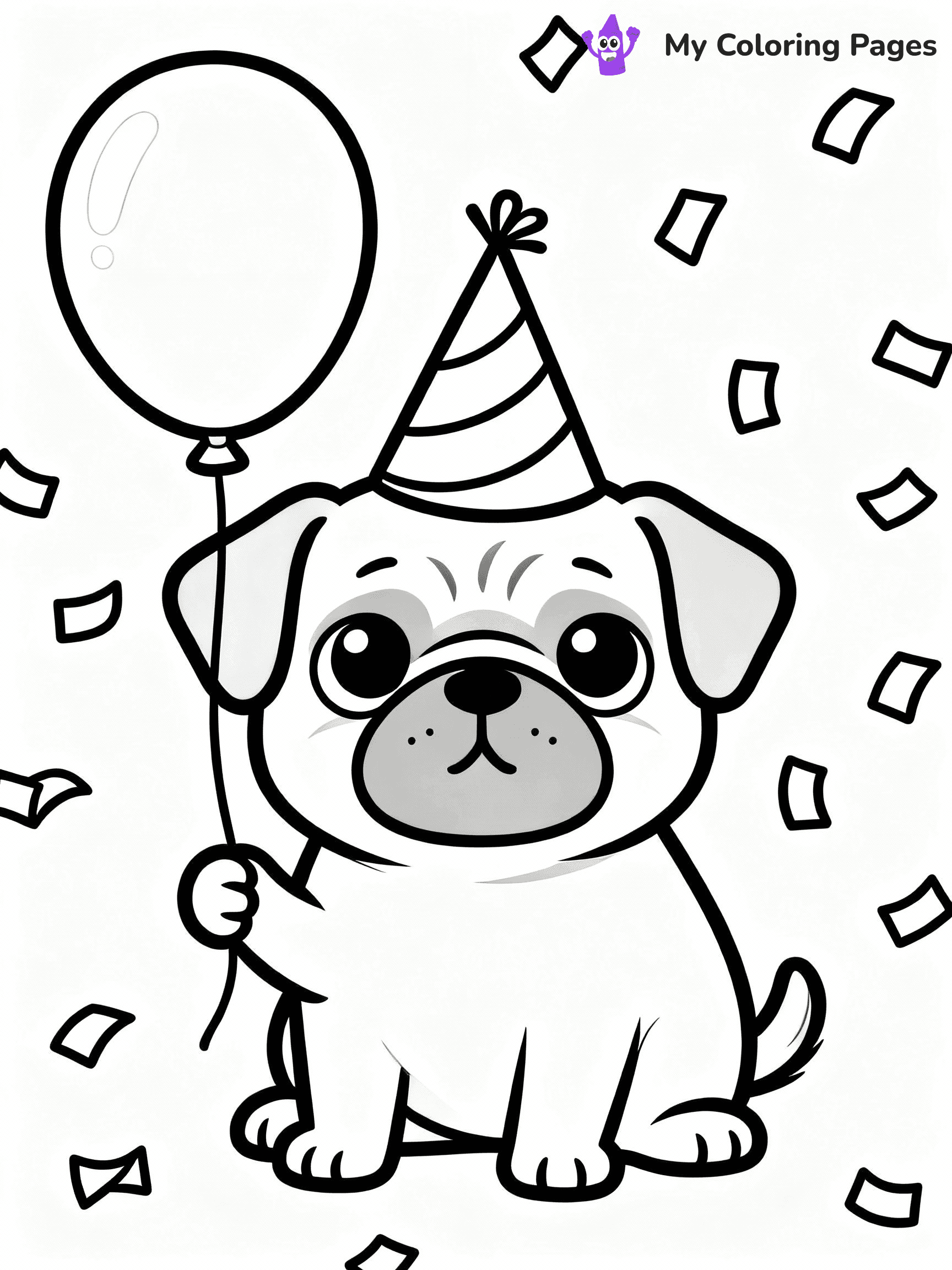 Pug Coloring Pages - 9