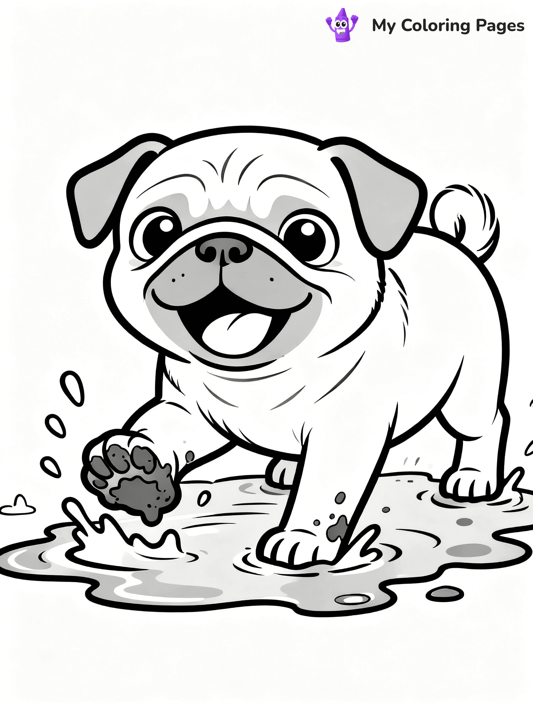 Pug Coloring Pages - 4
