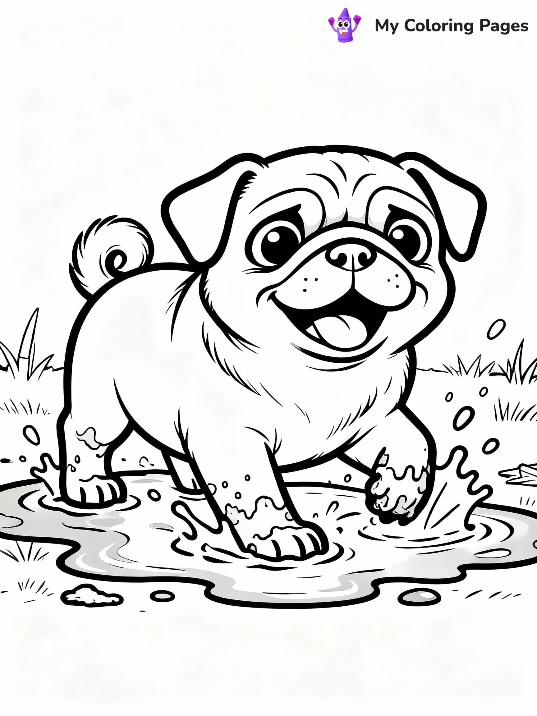 Pug Coloring Pages - 1