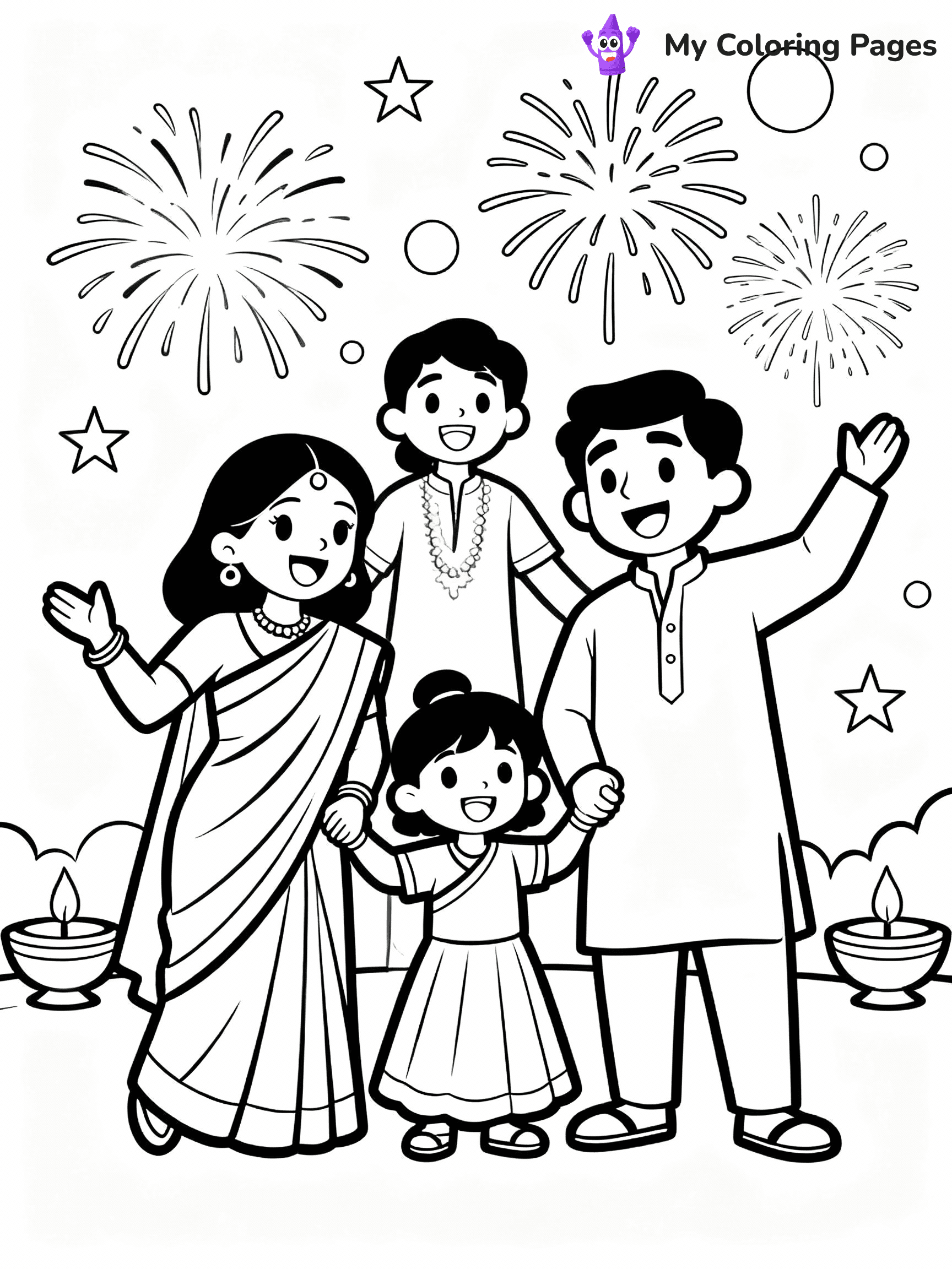 Diwali Coloring Pages - 7