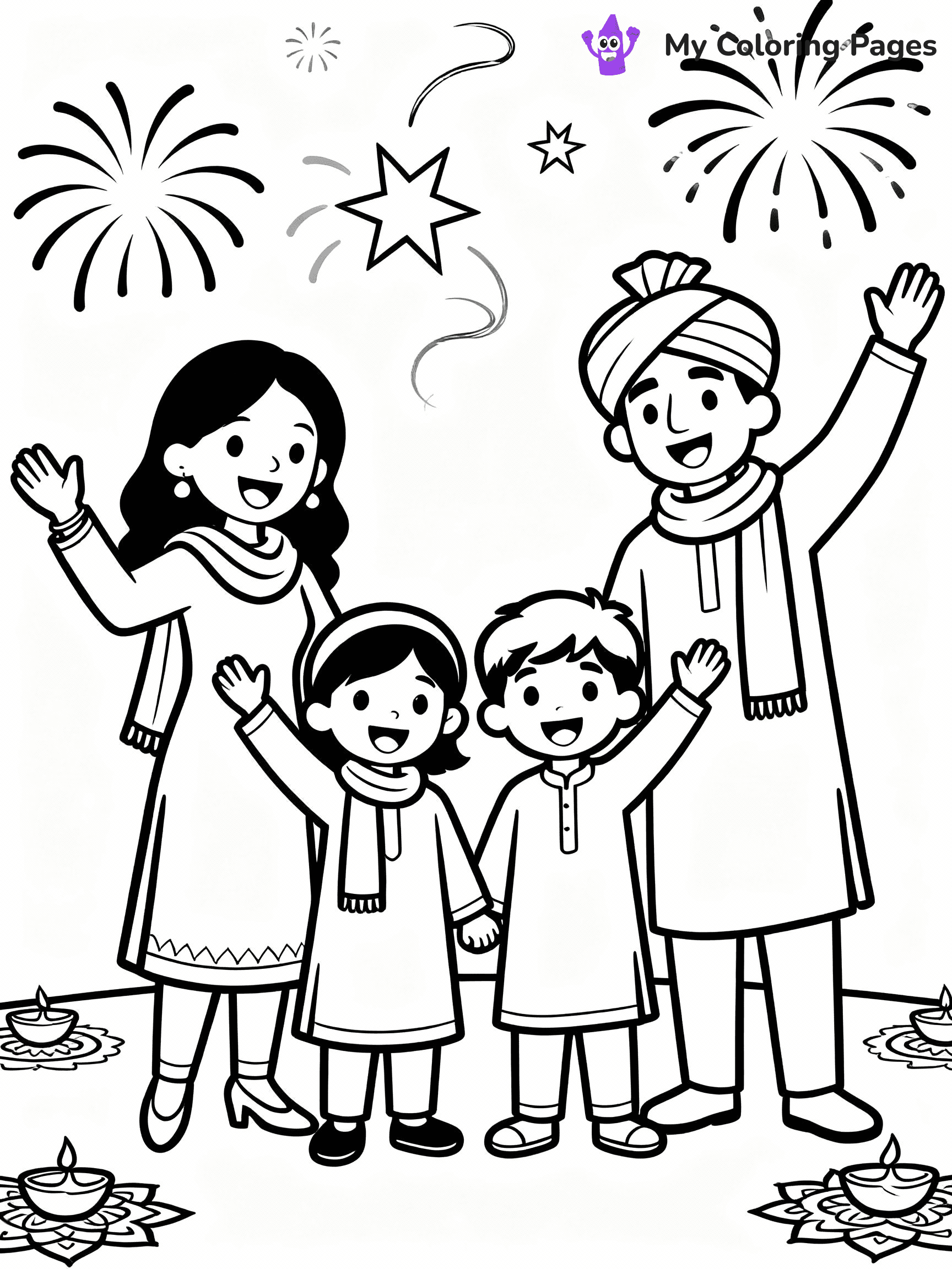 Diwali Coloring Pages - 5