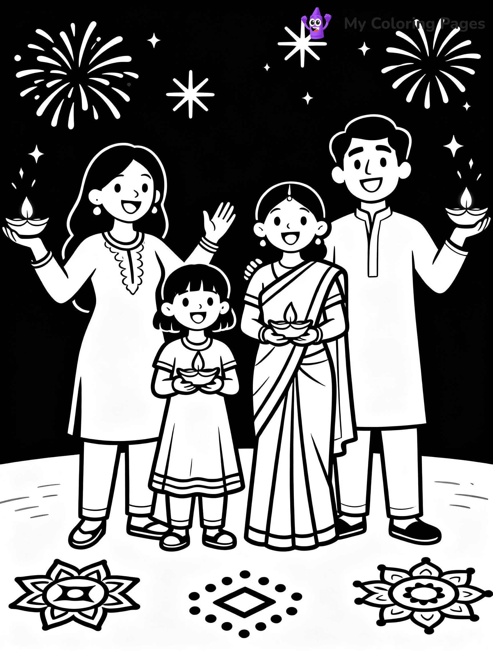 Diwali Coloring Pages - 2