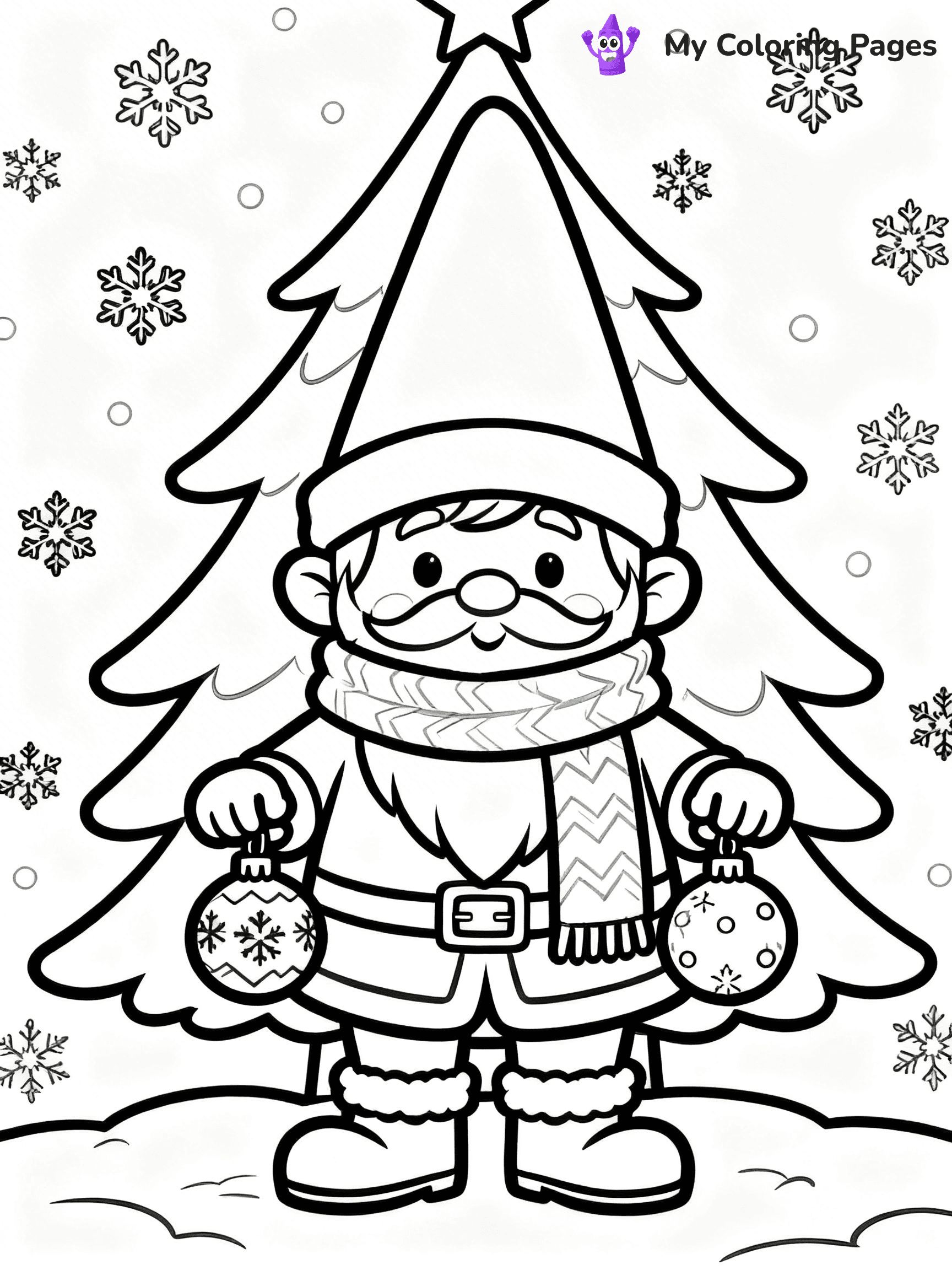 Christmas Gnome Coloring Pages - 108