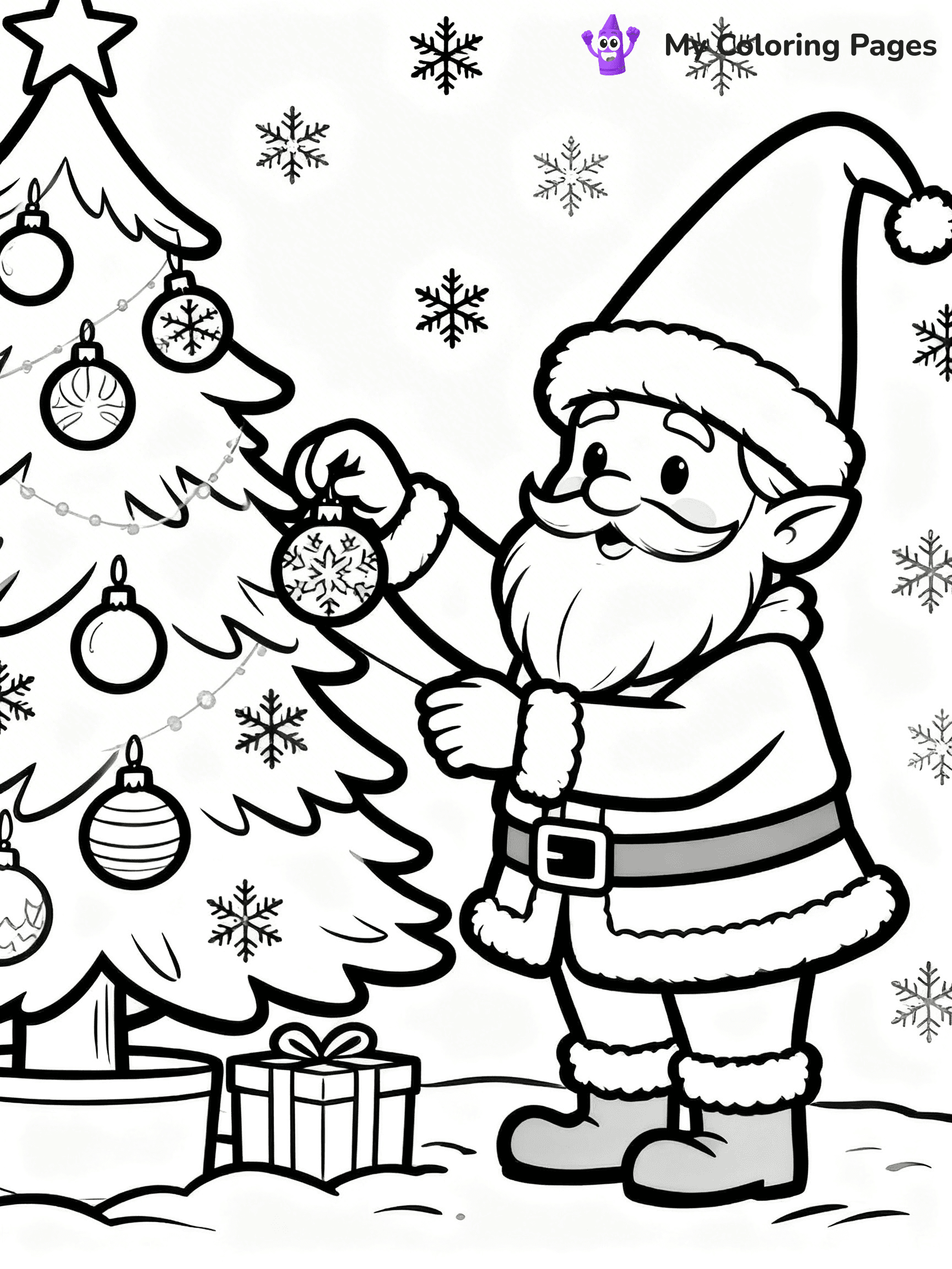 Christmas Gnome Coloring Pages - 107
