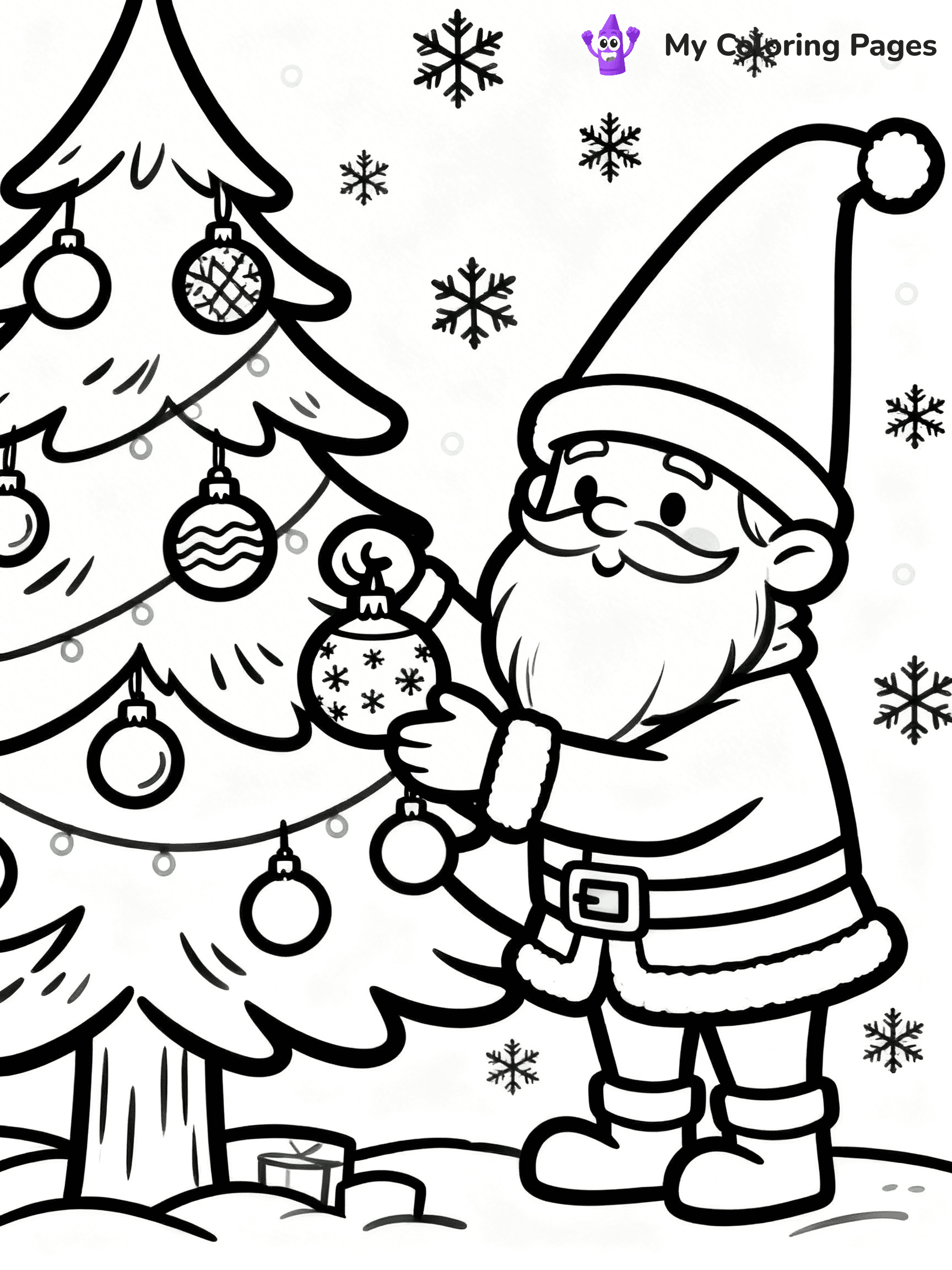 Christmas Gnome Coloring Pages - 105