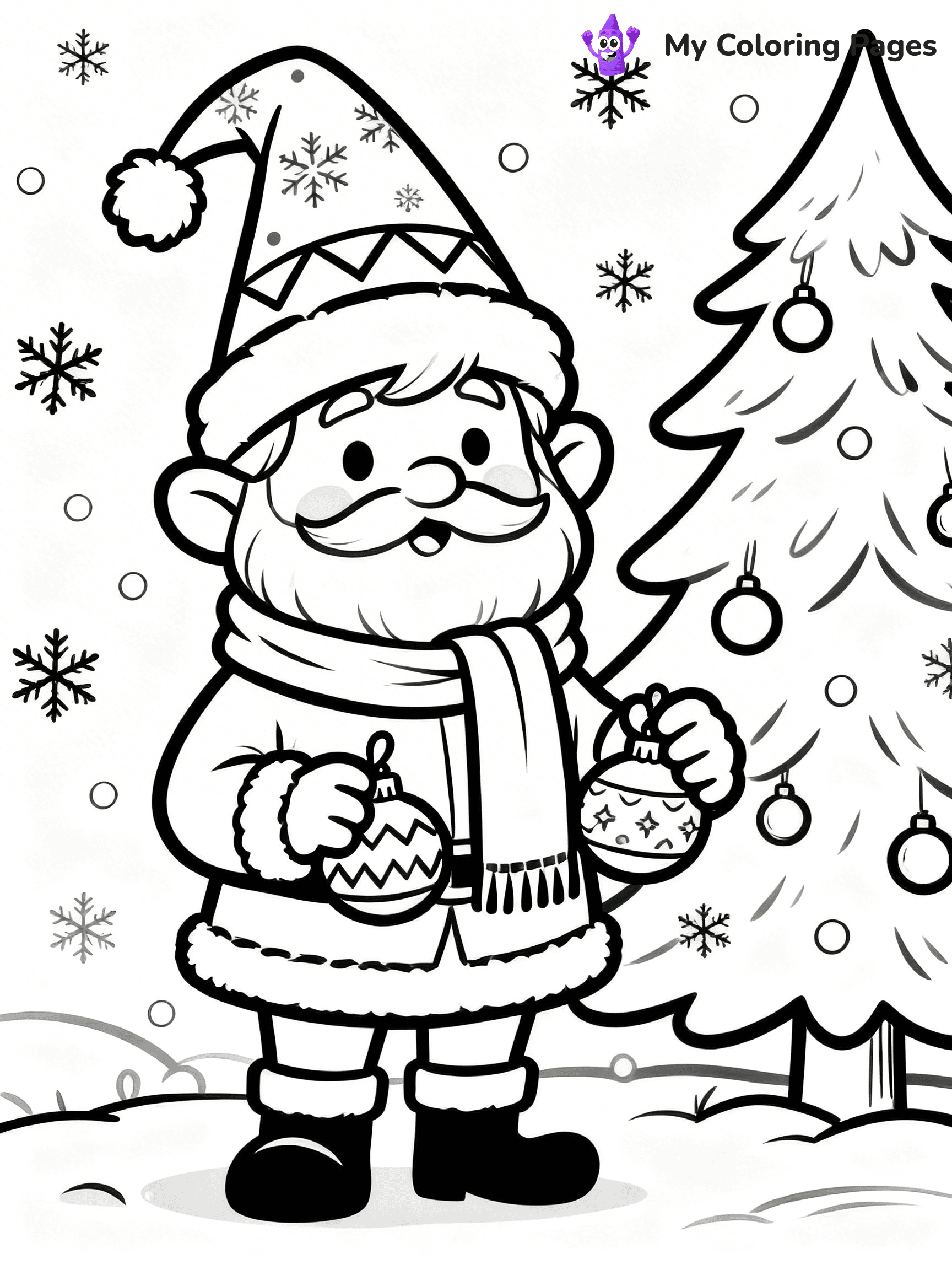 Christmas Gnome Coloring Pages - 104