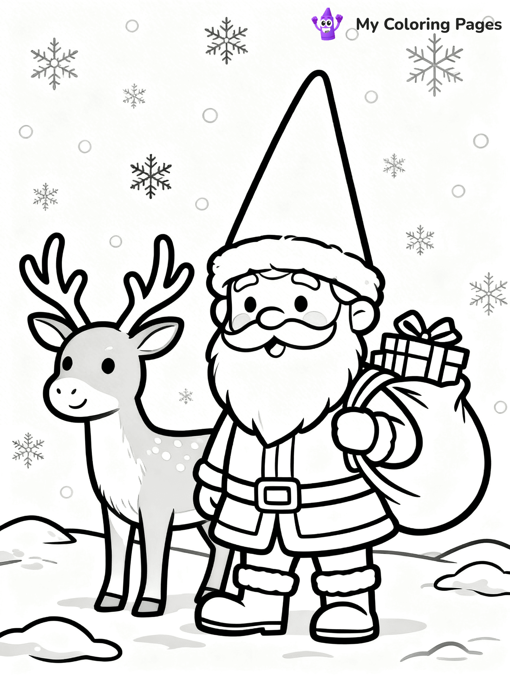 Christmas Gnome Coloring Pages - 97