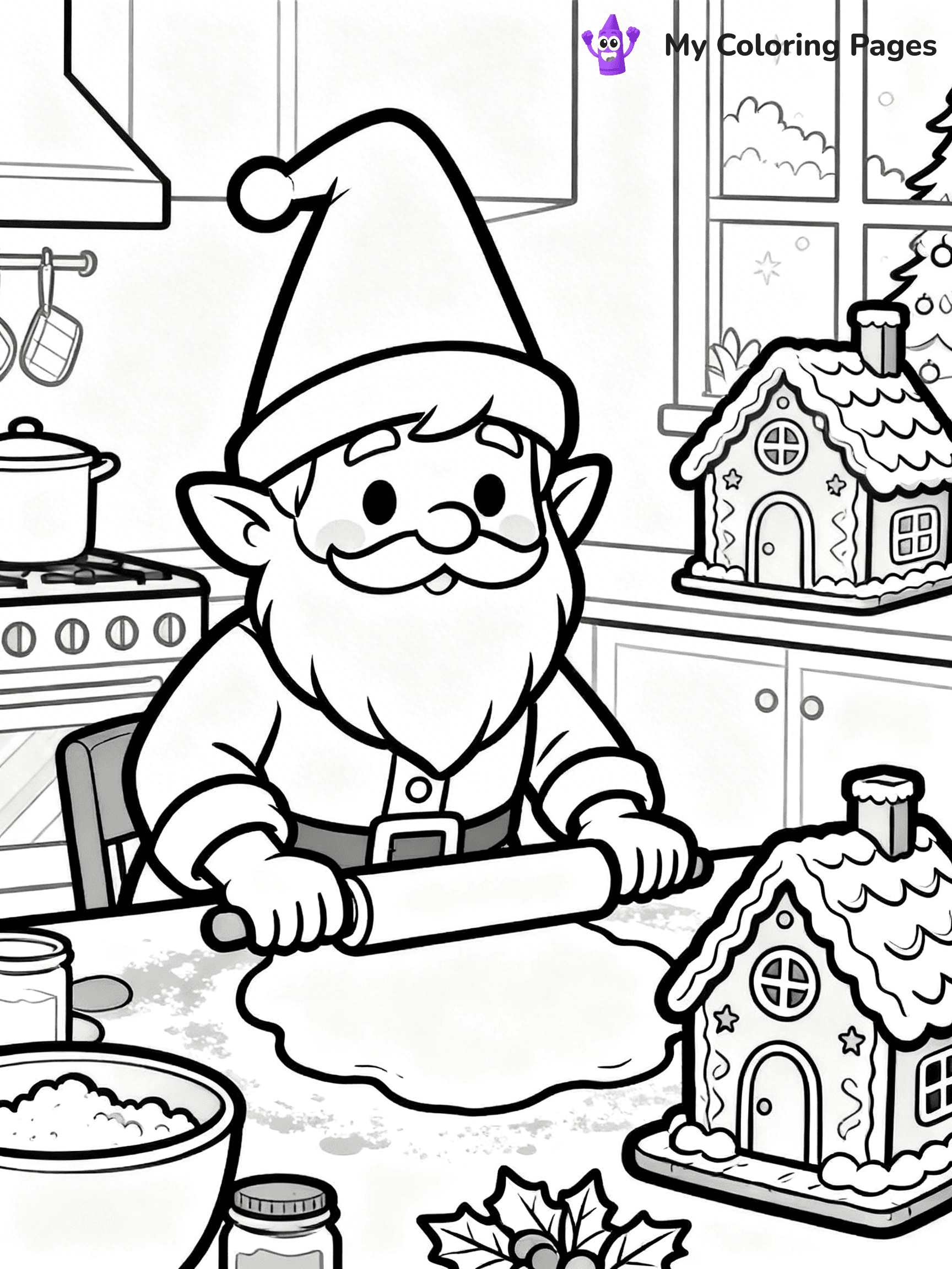 Christmas Gnome Coloring Pages - 91