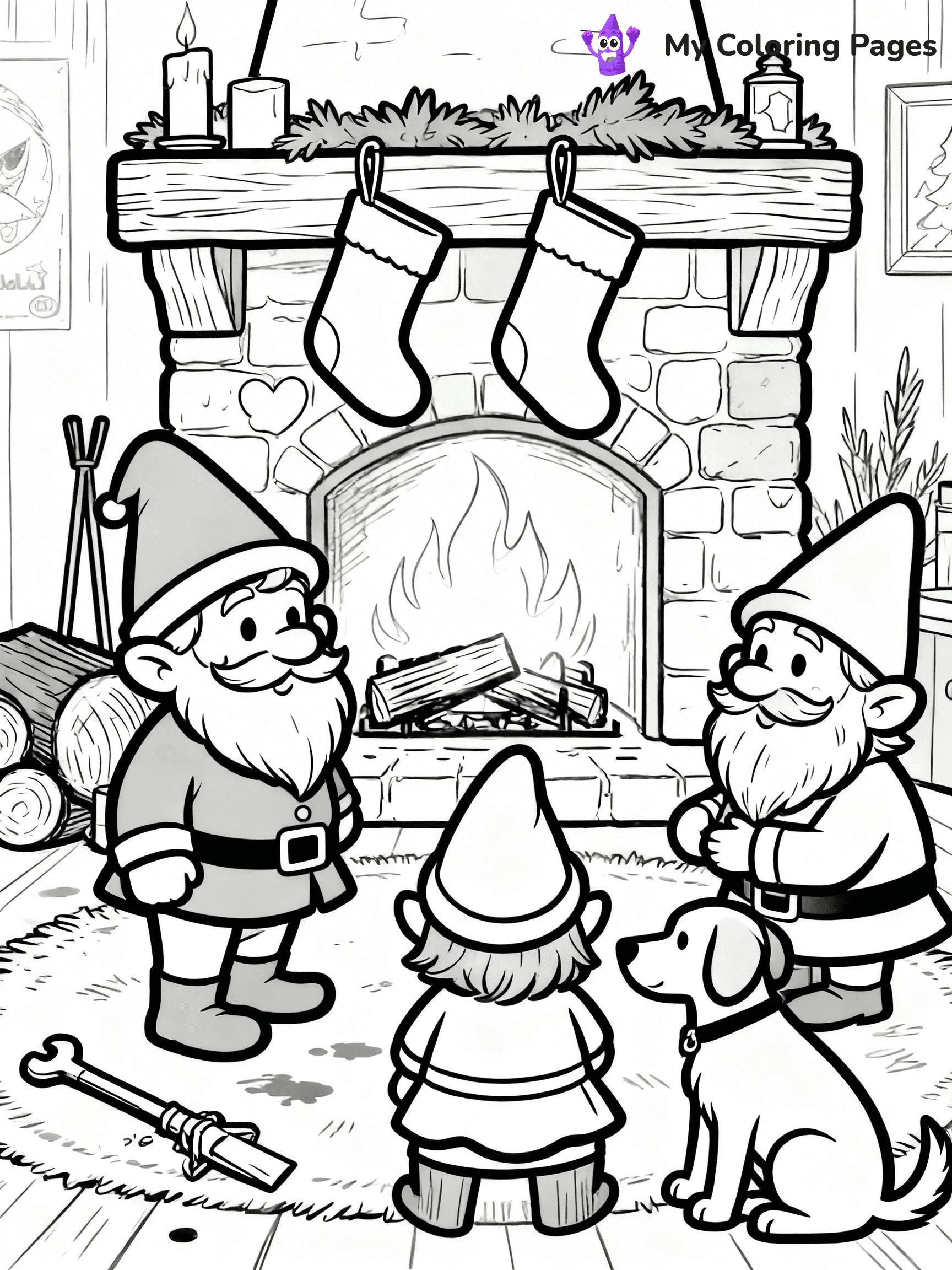 Christmas Gnome Coloring Pages - 86