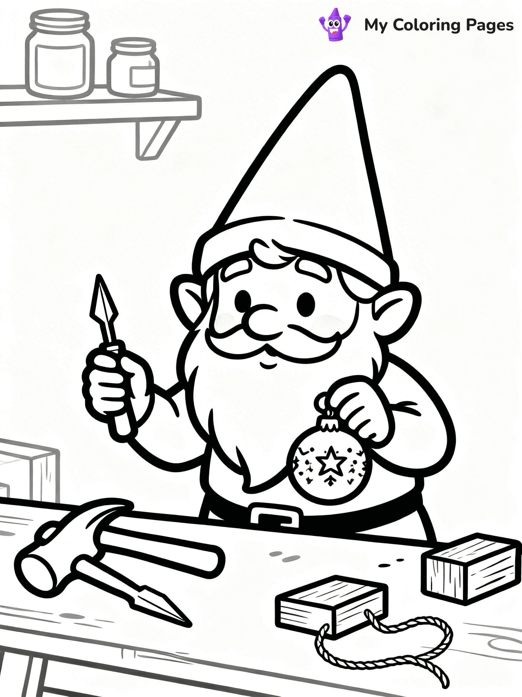 Christmas Gnome Coloring Pages - 70
