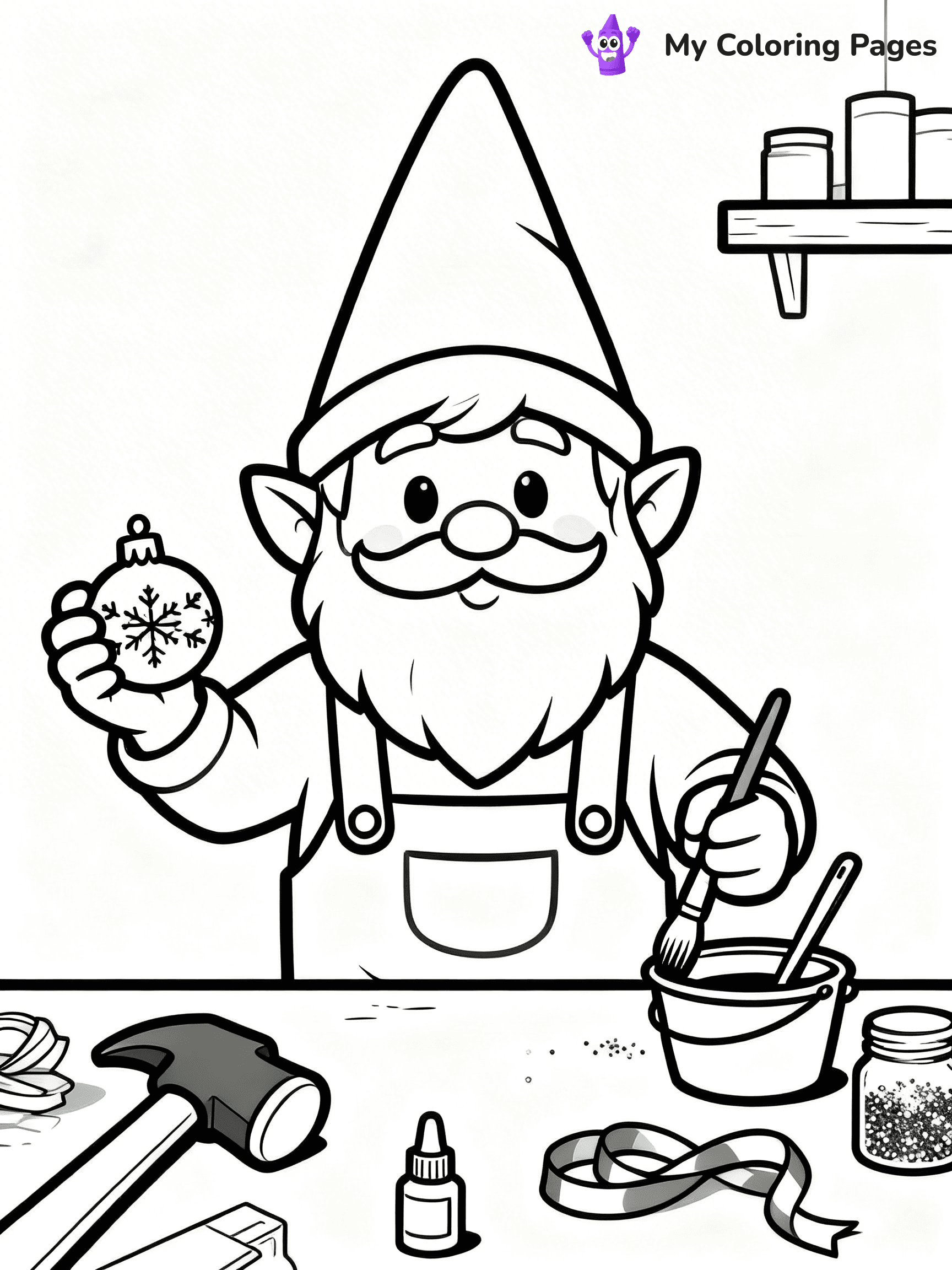 Christmas Gnome Coloring Pages - 69