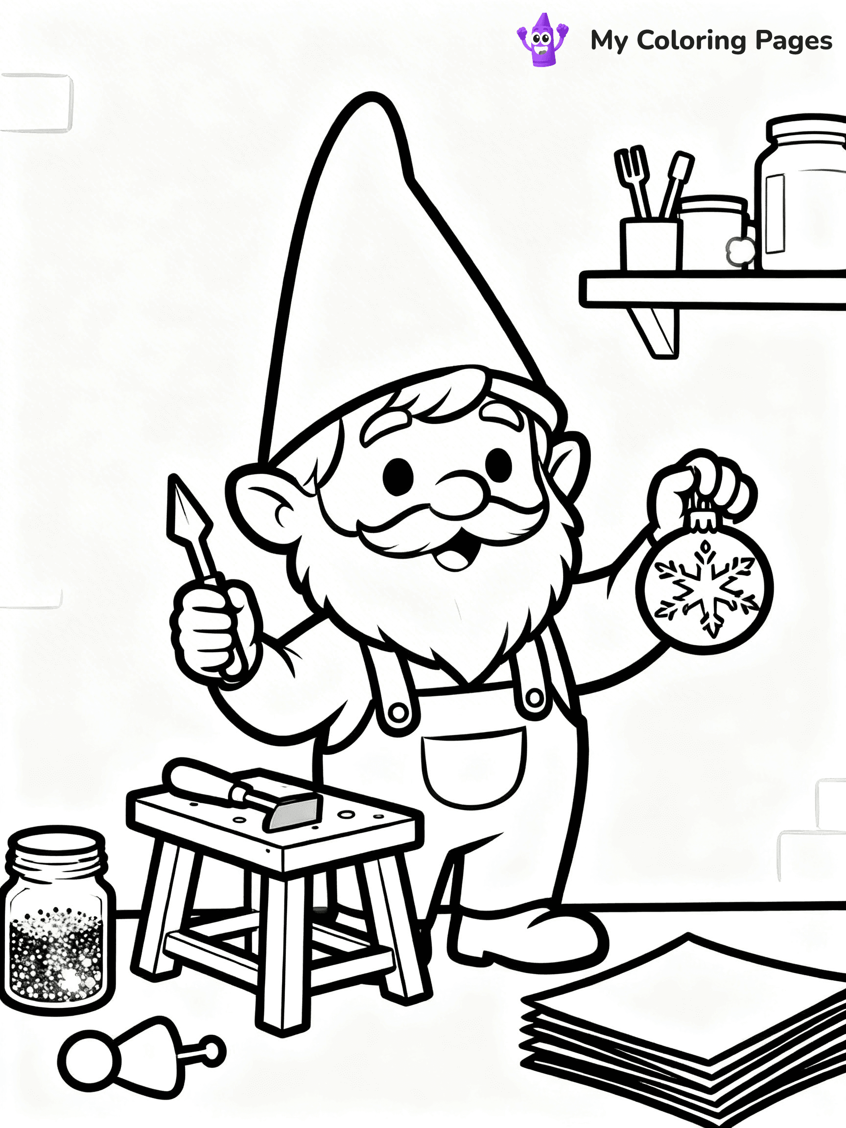 Christmas Gnome Coloring Pages - 67