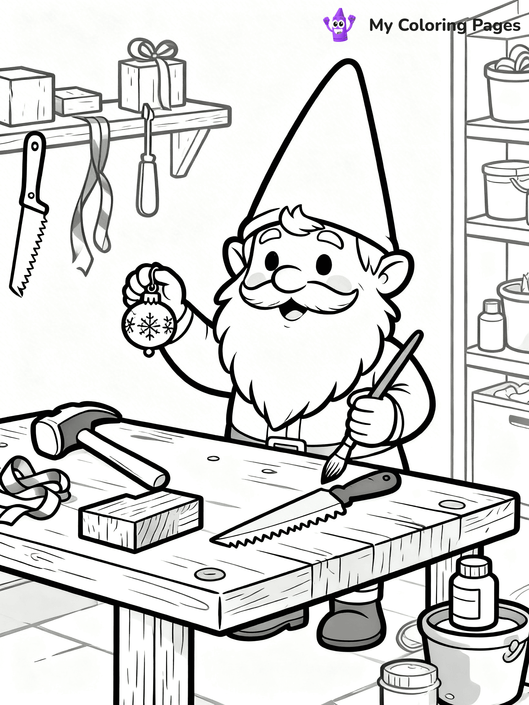 Christmas Gnome Coloring Pages - 66