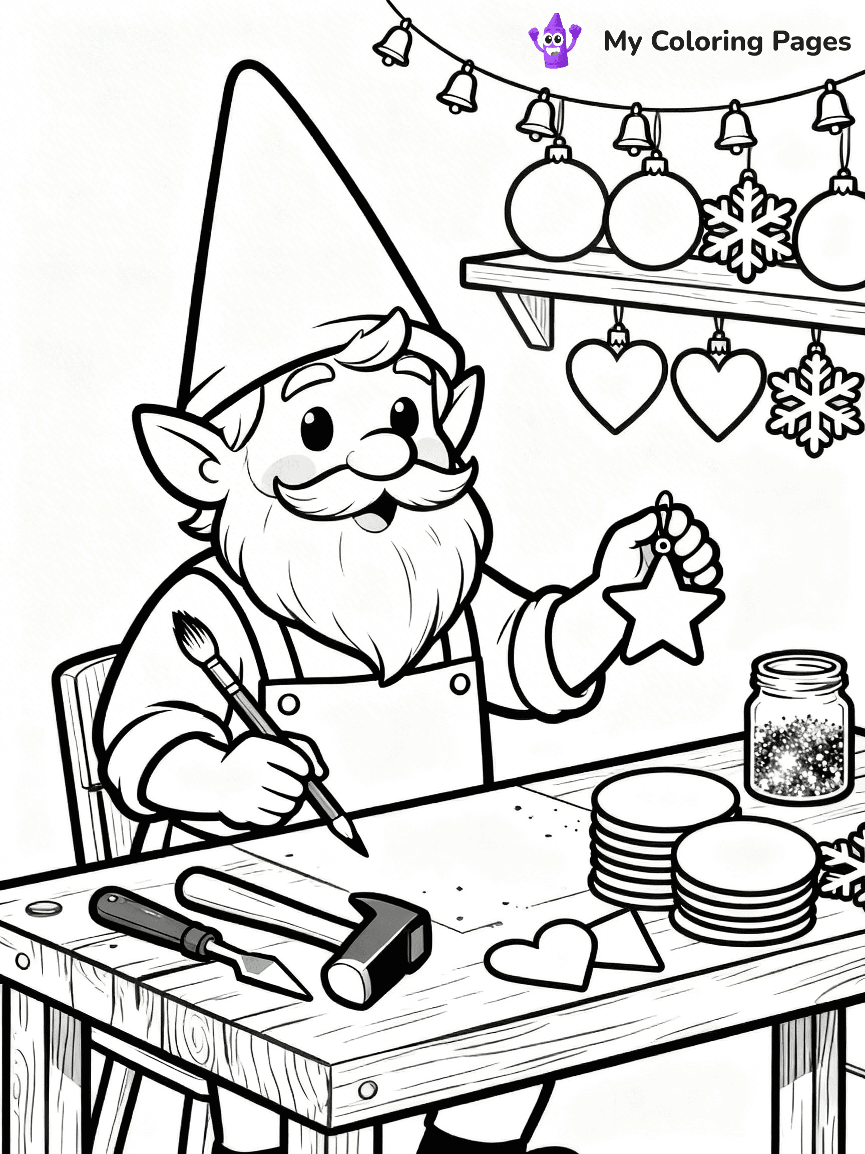 Christmas Gnome Coloring Pages - 65