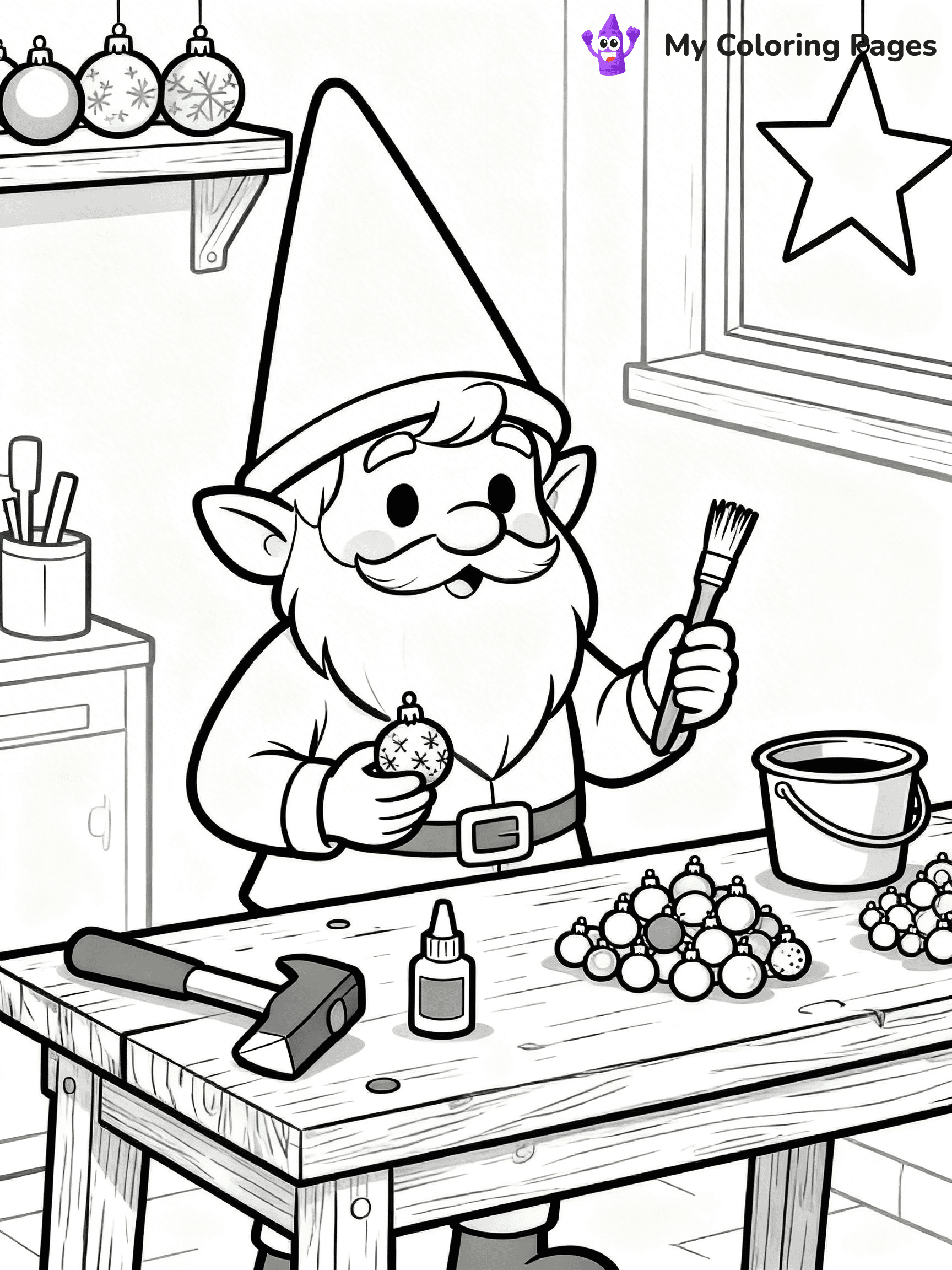 Christmas Gnome Coloring Pages - 64