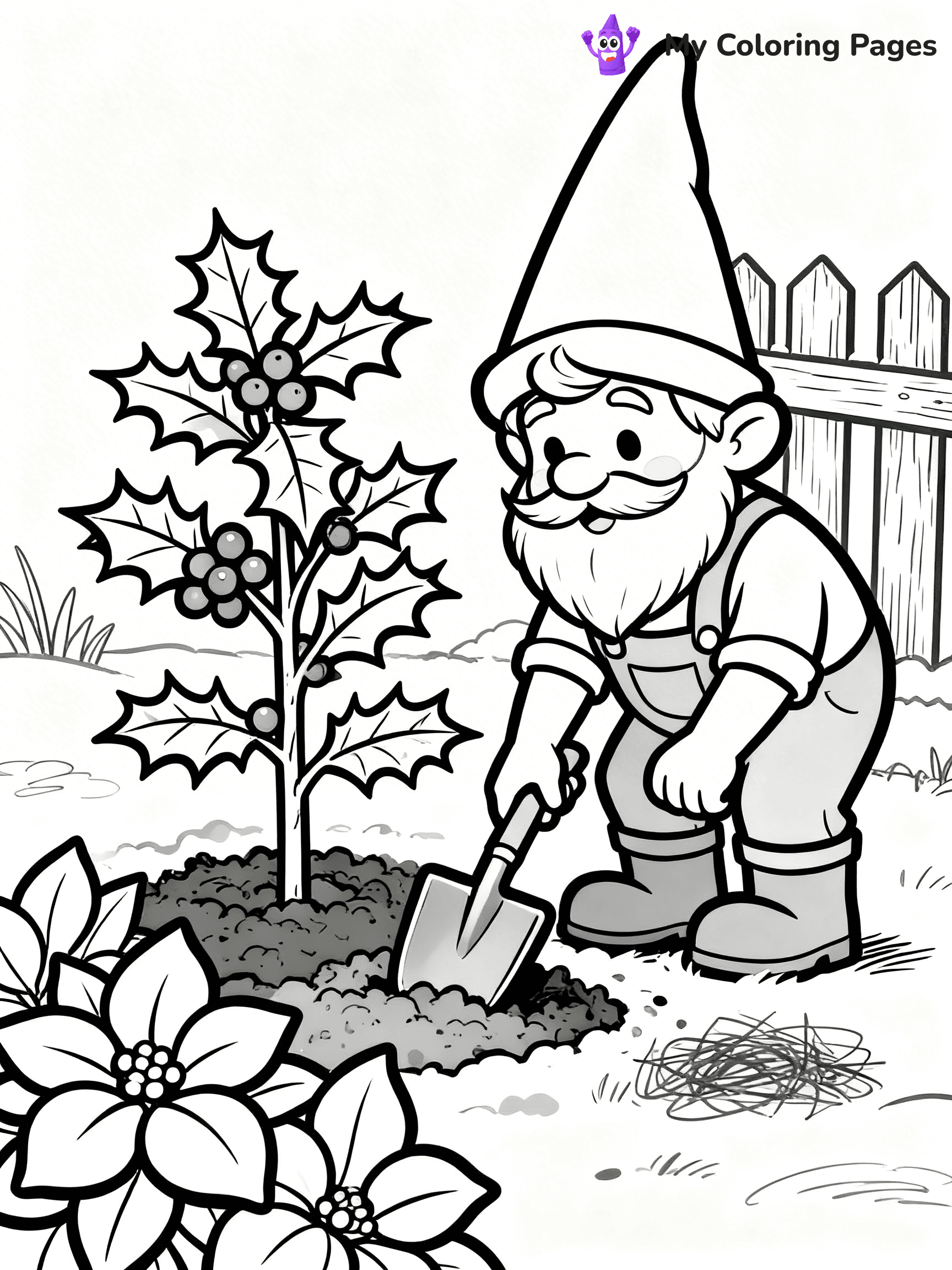 Christmas Gnome Coloring Pages - 48