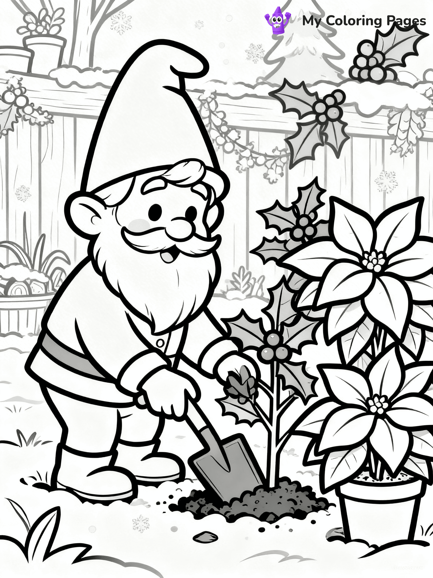 Christmas Gnome Coloring Pages - 47