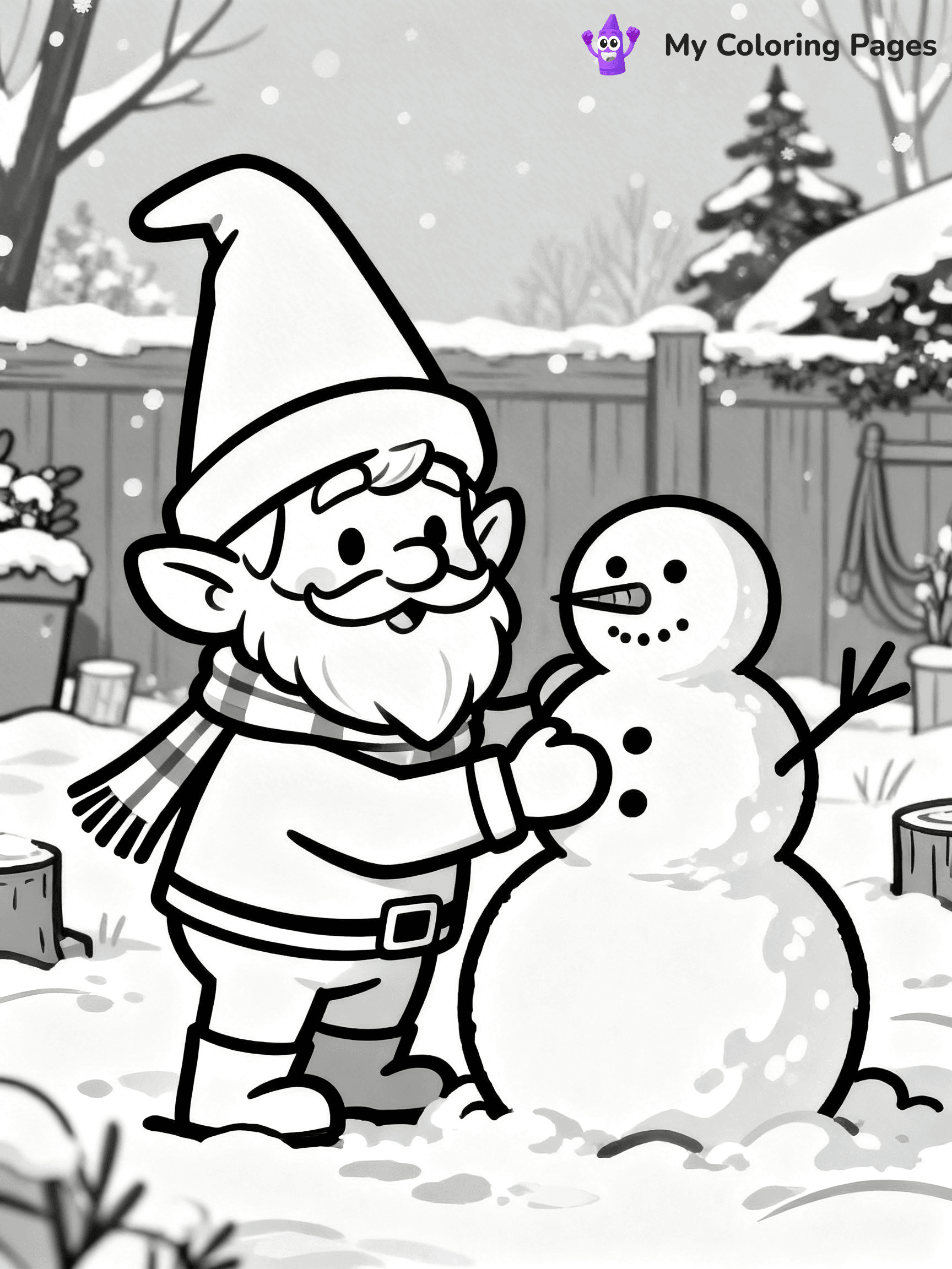 Christmas Gnome Coloring Pages - 19