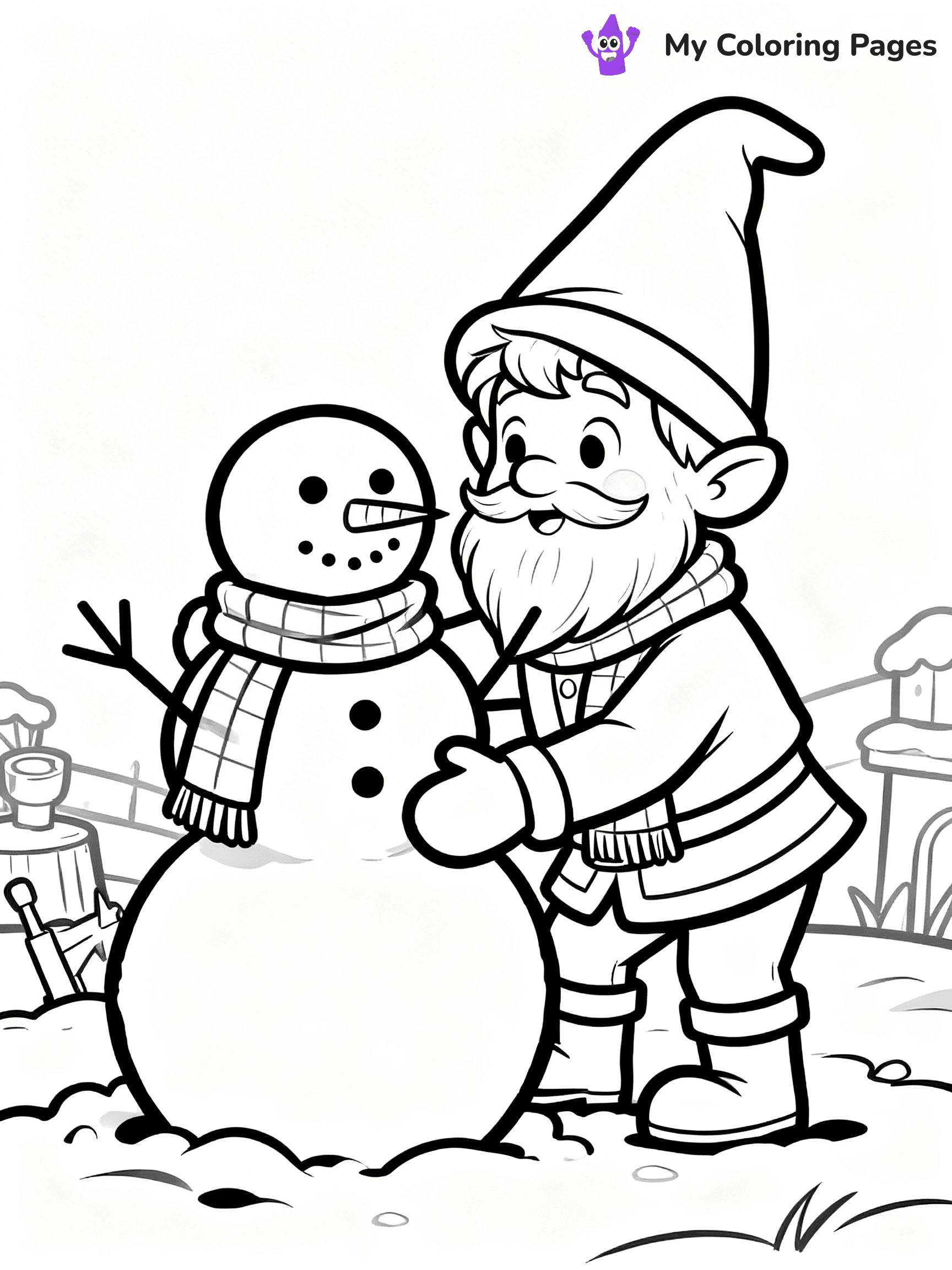 Christmas Gnome Coloring Pages - 18
