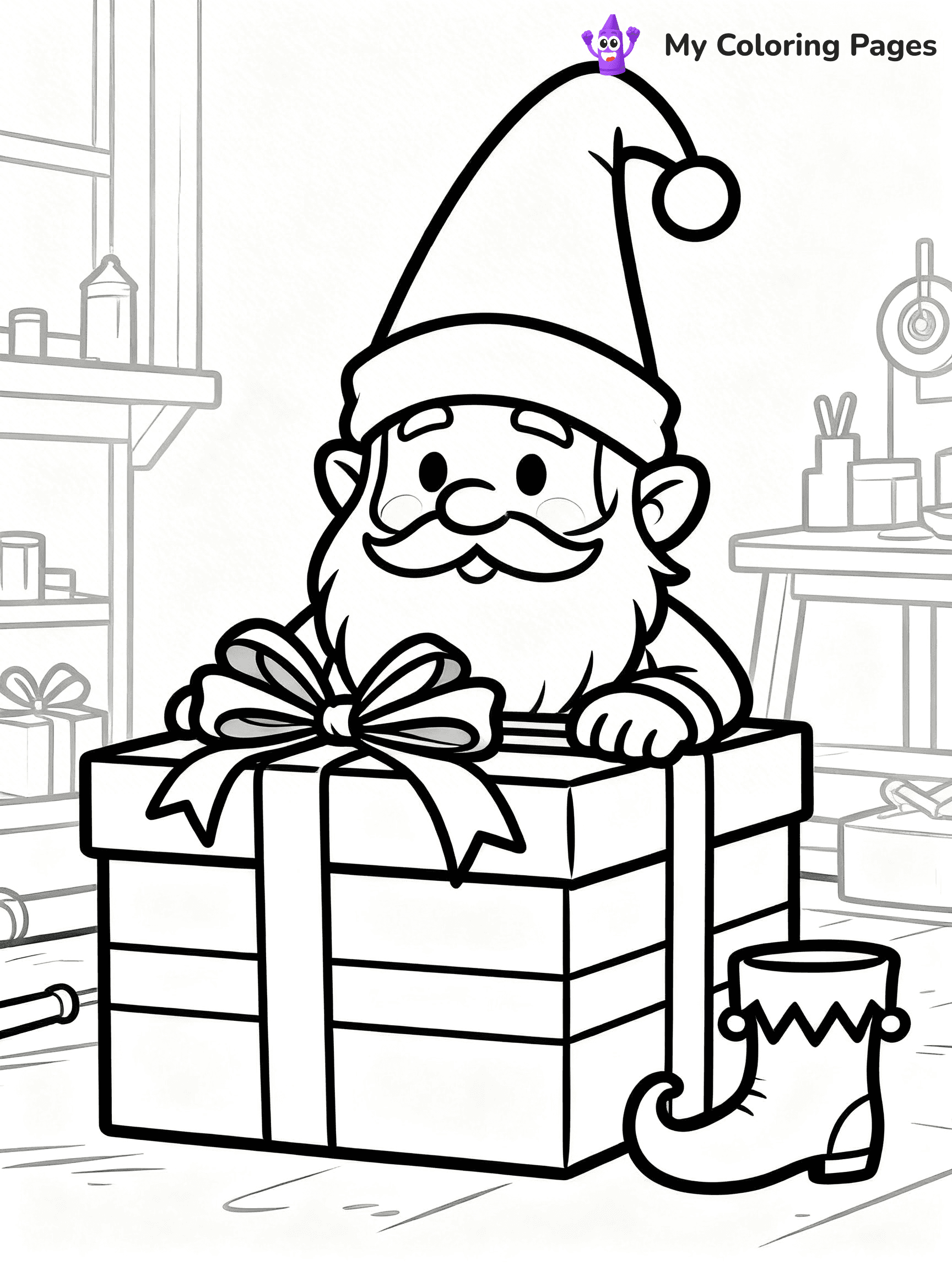 Christmas Gnome Coloring Pages - 17