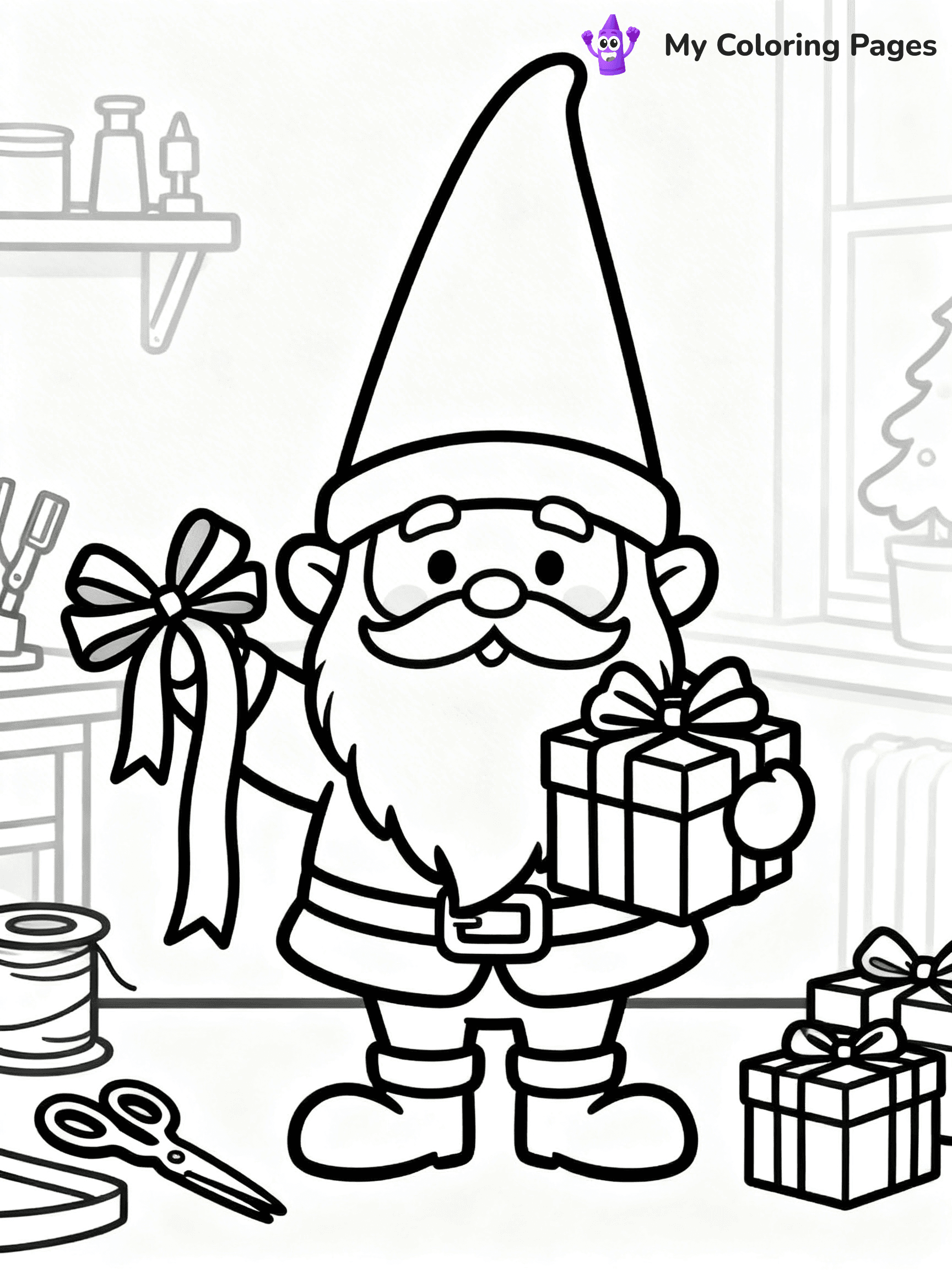 Christmas Gnome Coloring Pages - 16