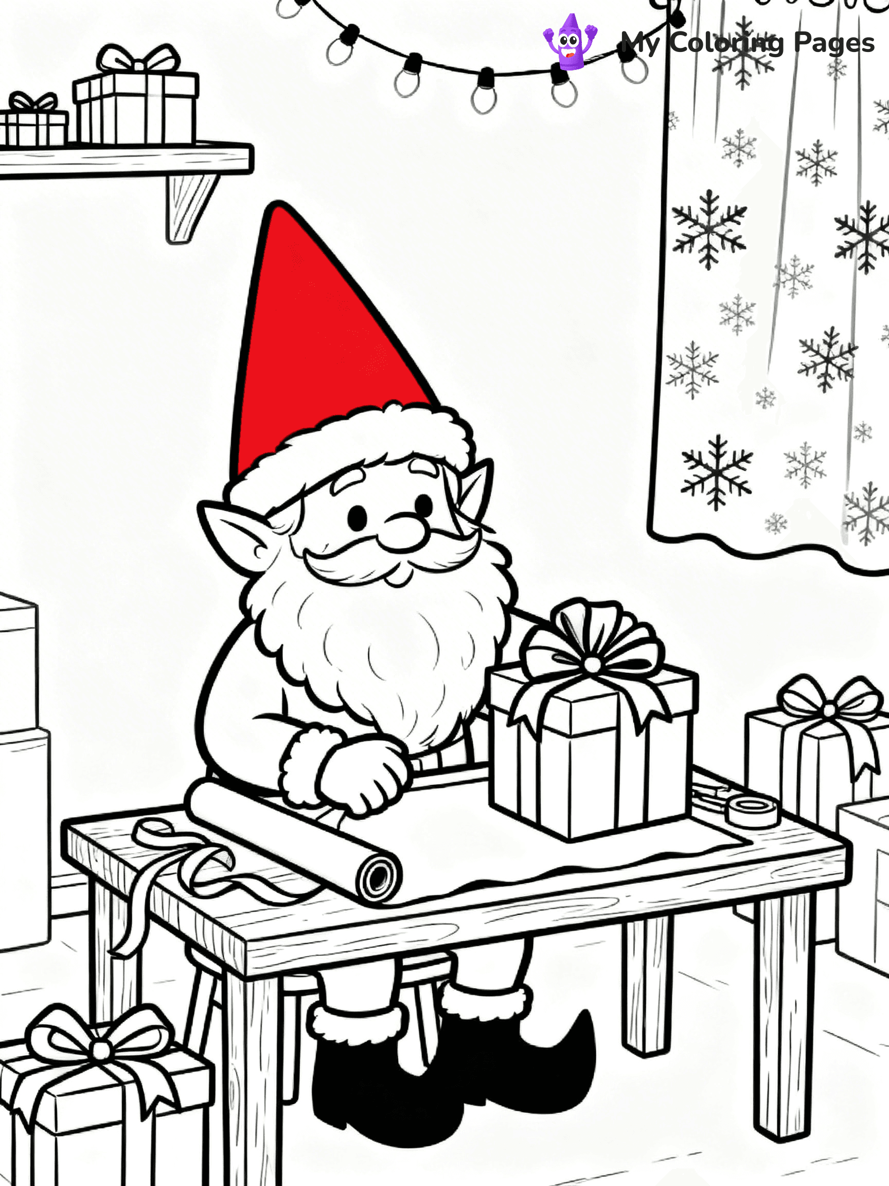 Christmas Gnome Coloring Pages - 14