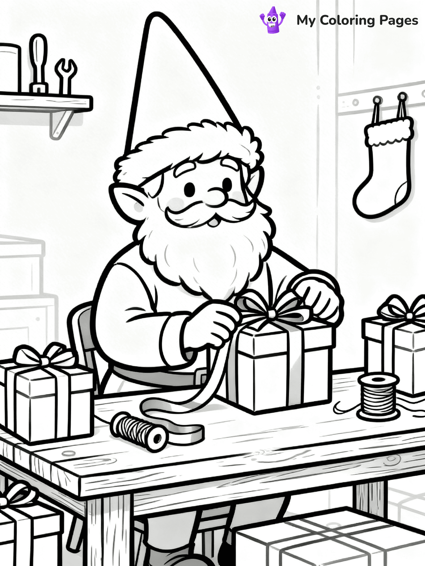 Christmas Gnome Coloring Pages - 13
