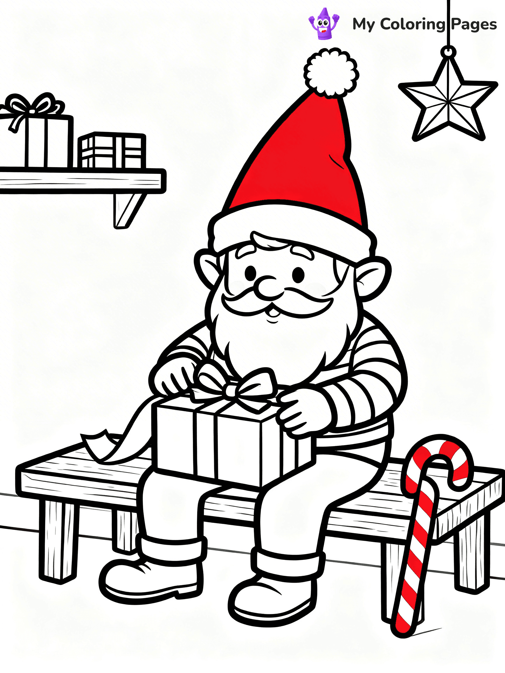Christmas Gnome Coloring Pages - 12