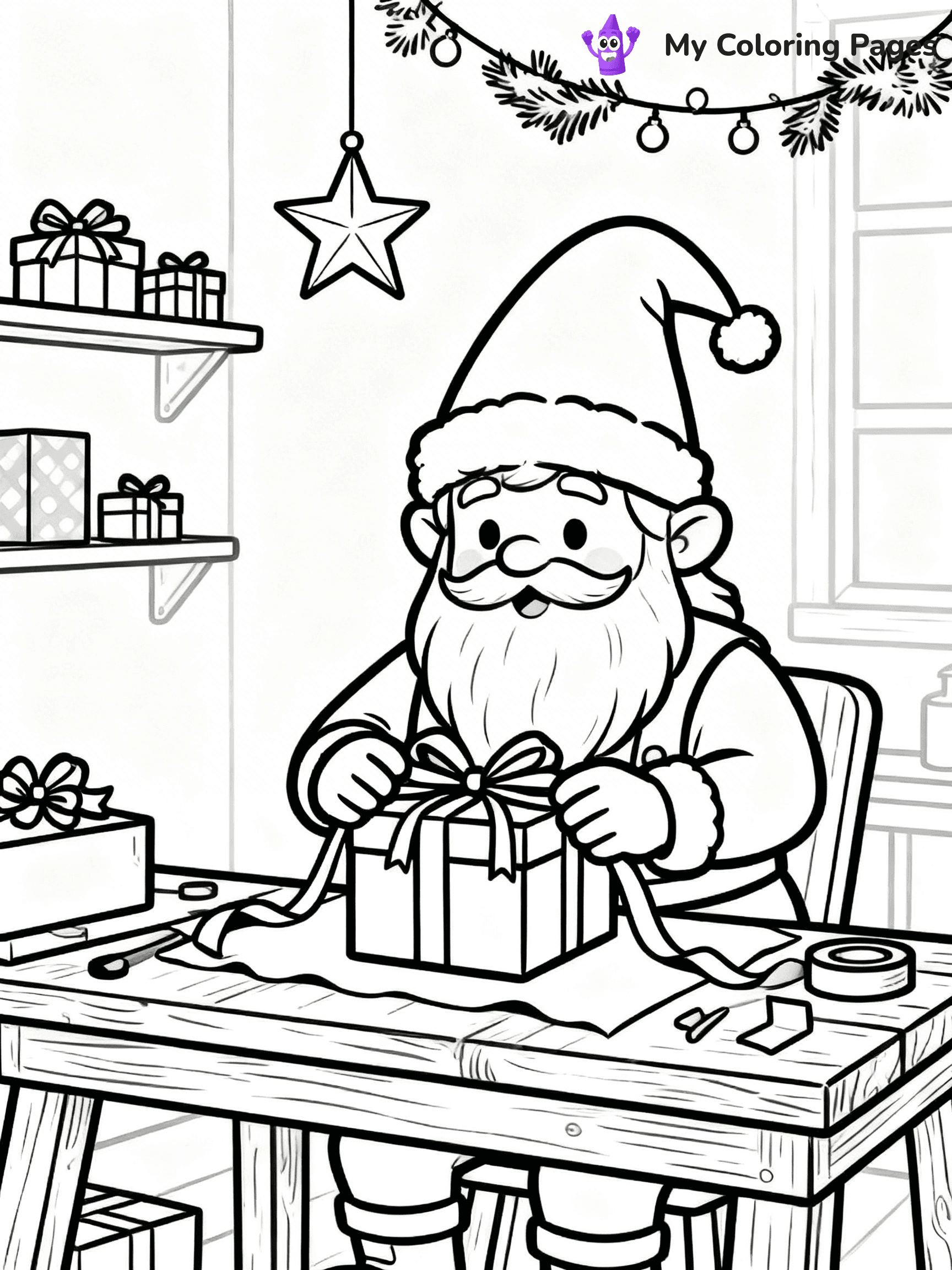 Christmas Gnome Coloring Pages - 11