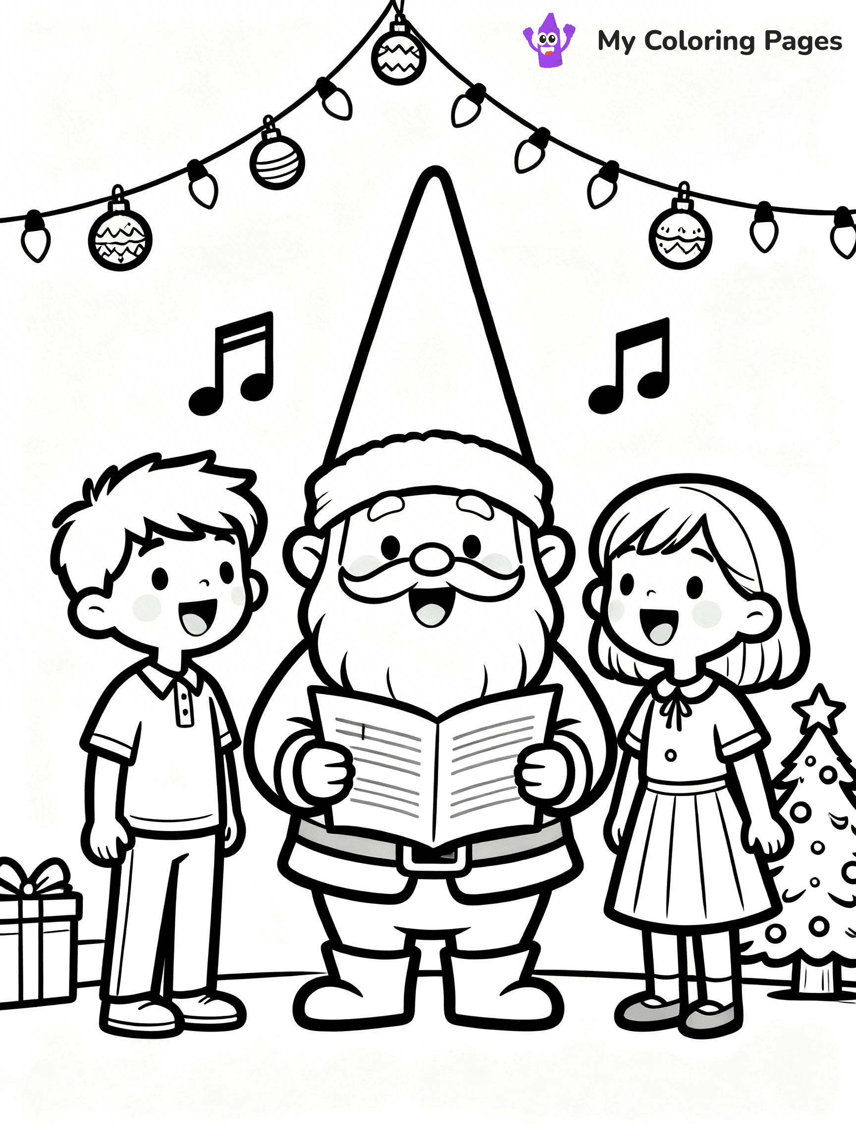 Christmas Gnome Coloring Pages - 9