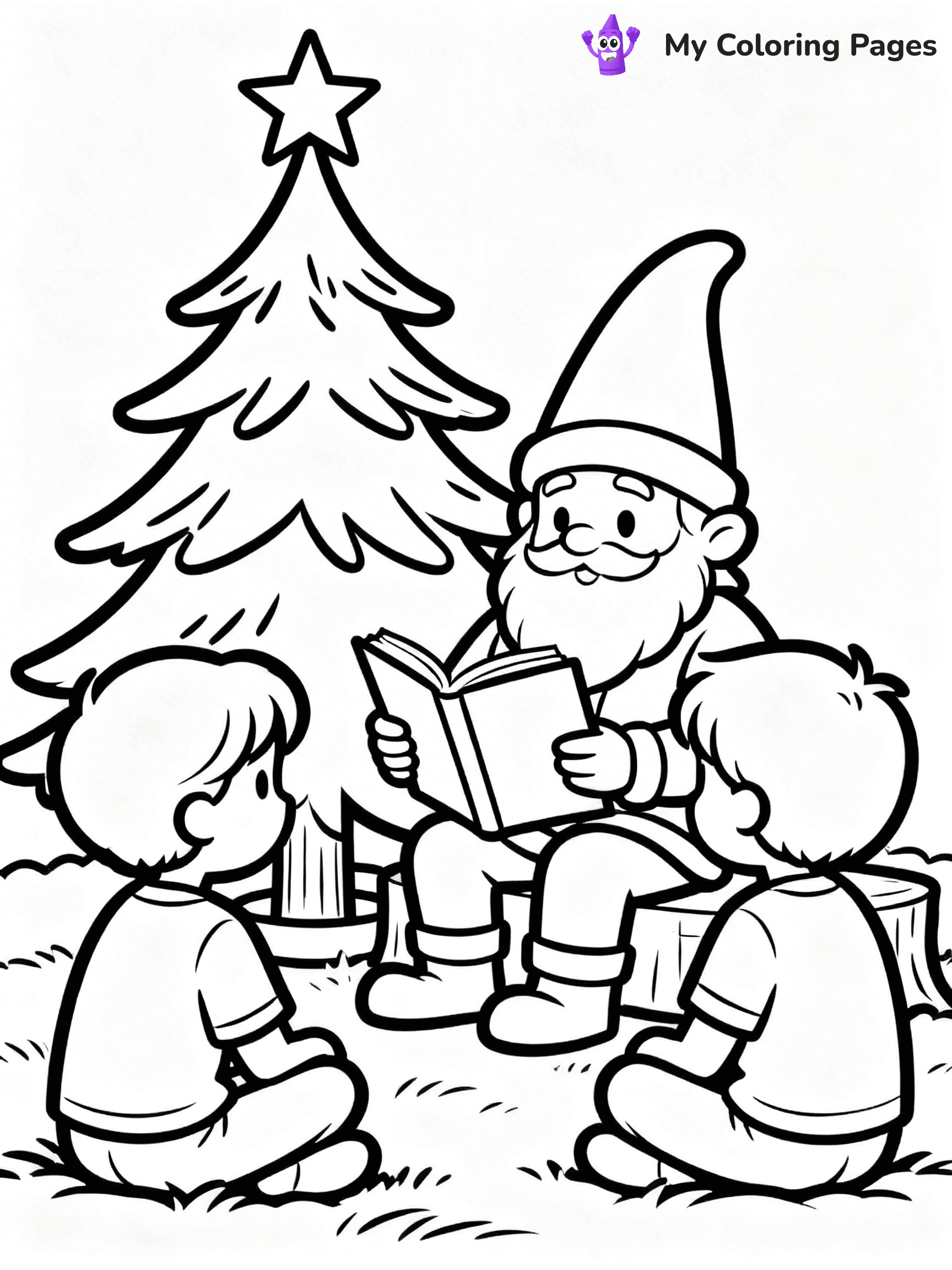 Christmas Gnome Coloring Pages - 1