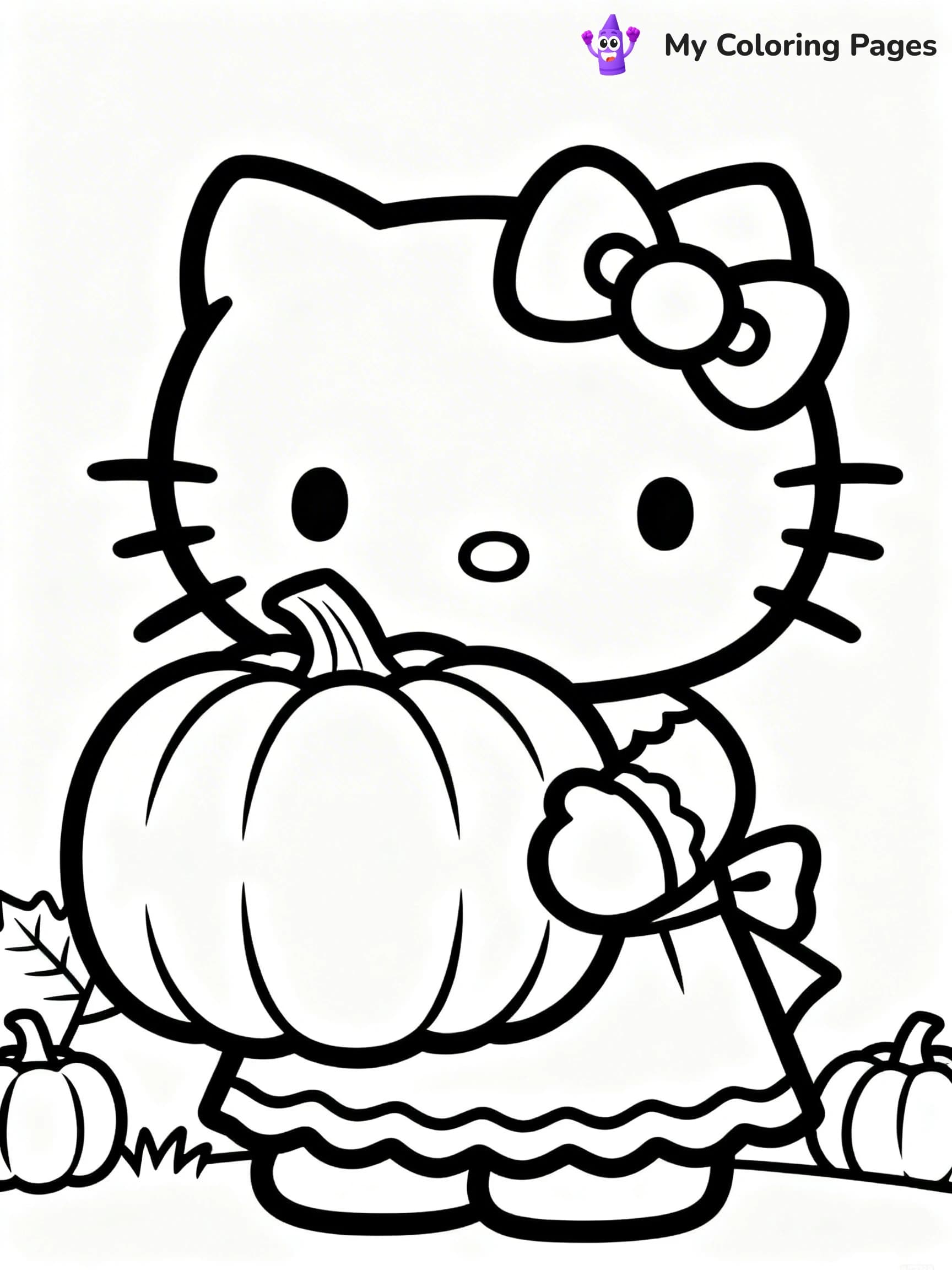 Thanksgiving Hello Kitty Coloring Pages - 18