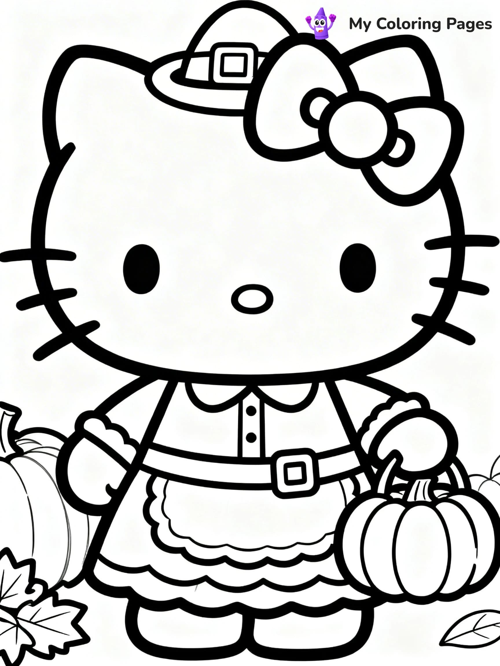 Thanksgiving Hello Kitty Coloring Pages - 17