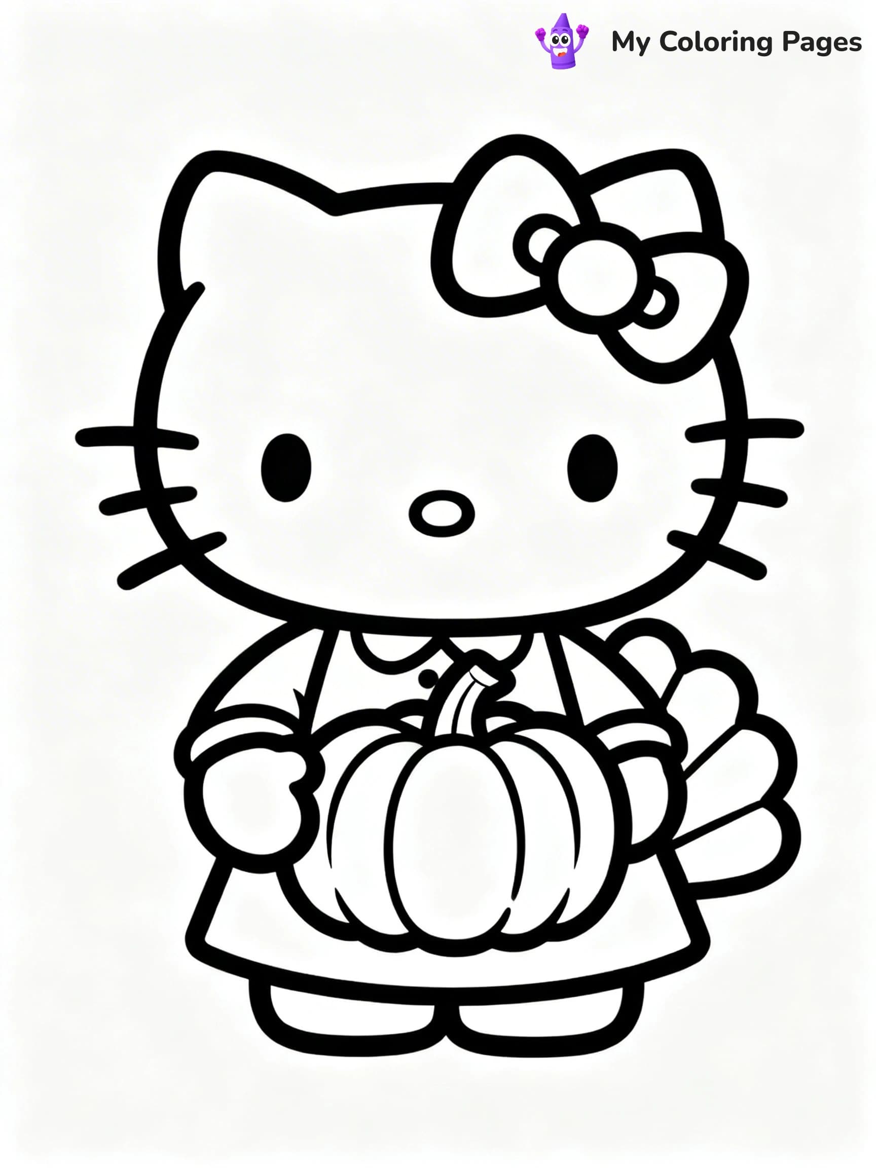 Thanksgiving Hello Kitty Coloring Pages - 15