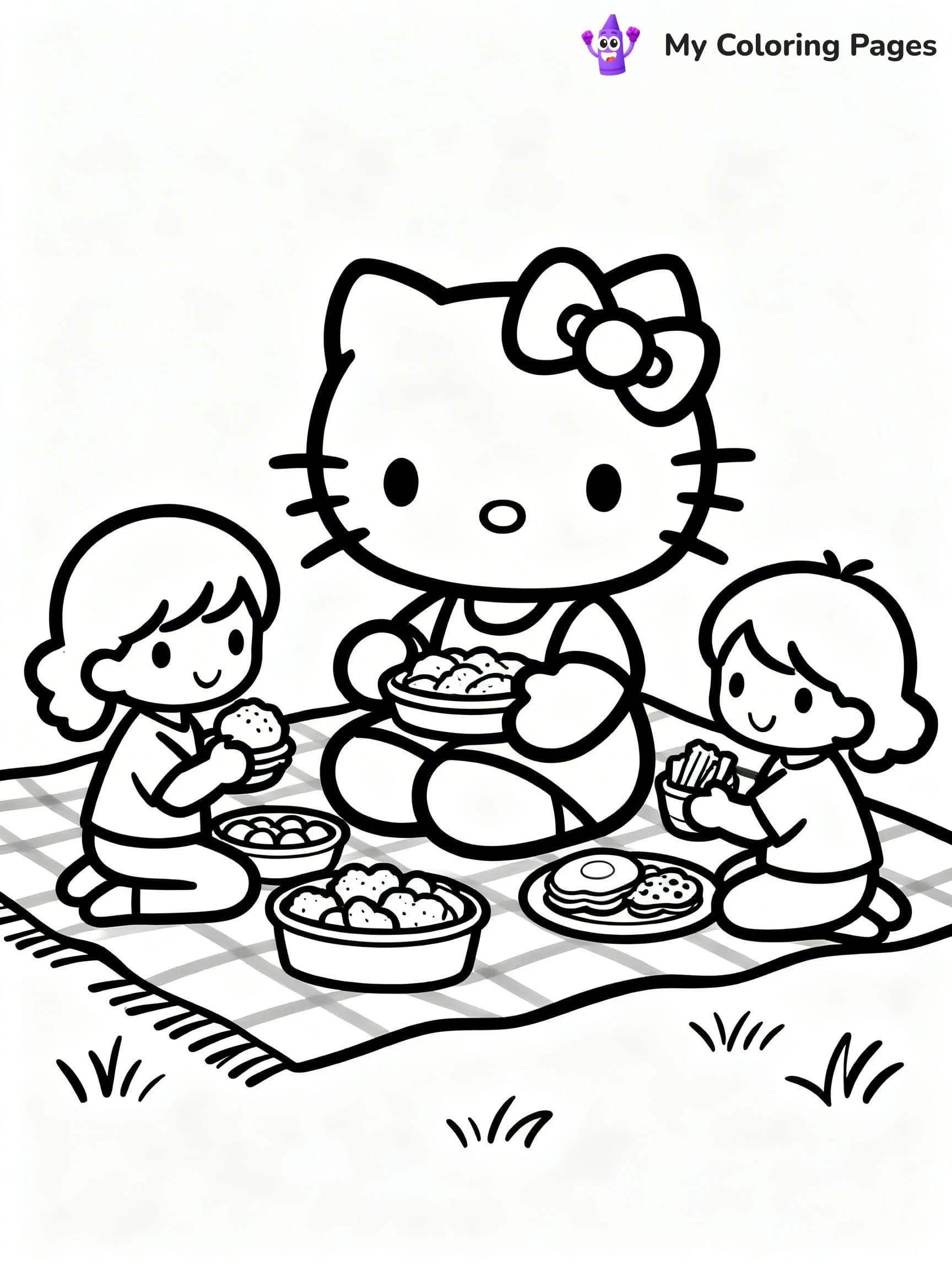 Thanksgiving Hello Kitty Coloring Pages - 12