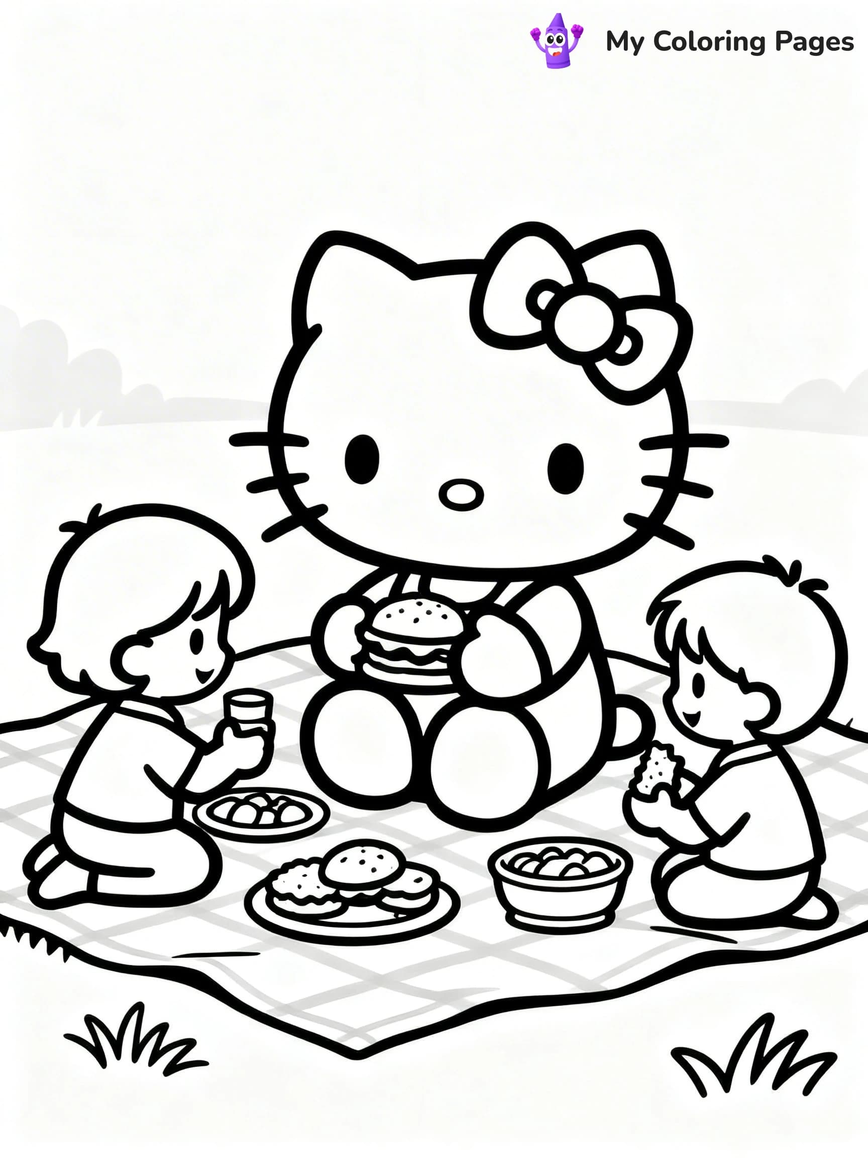 Thanksgiving Hello Kitty Coloring Pages - 11