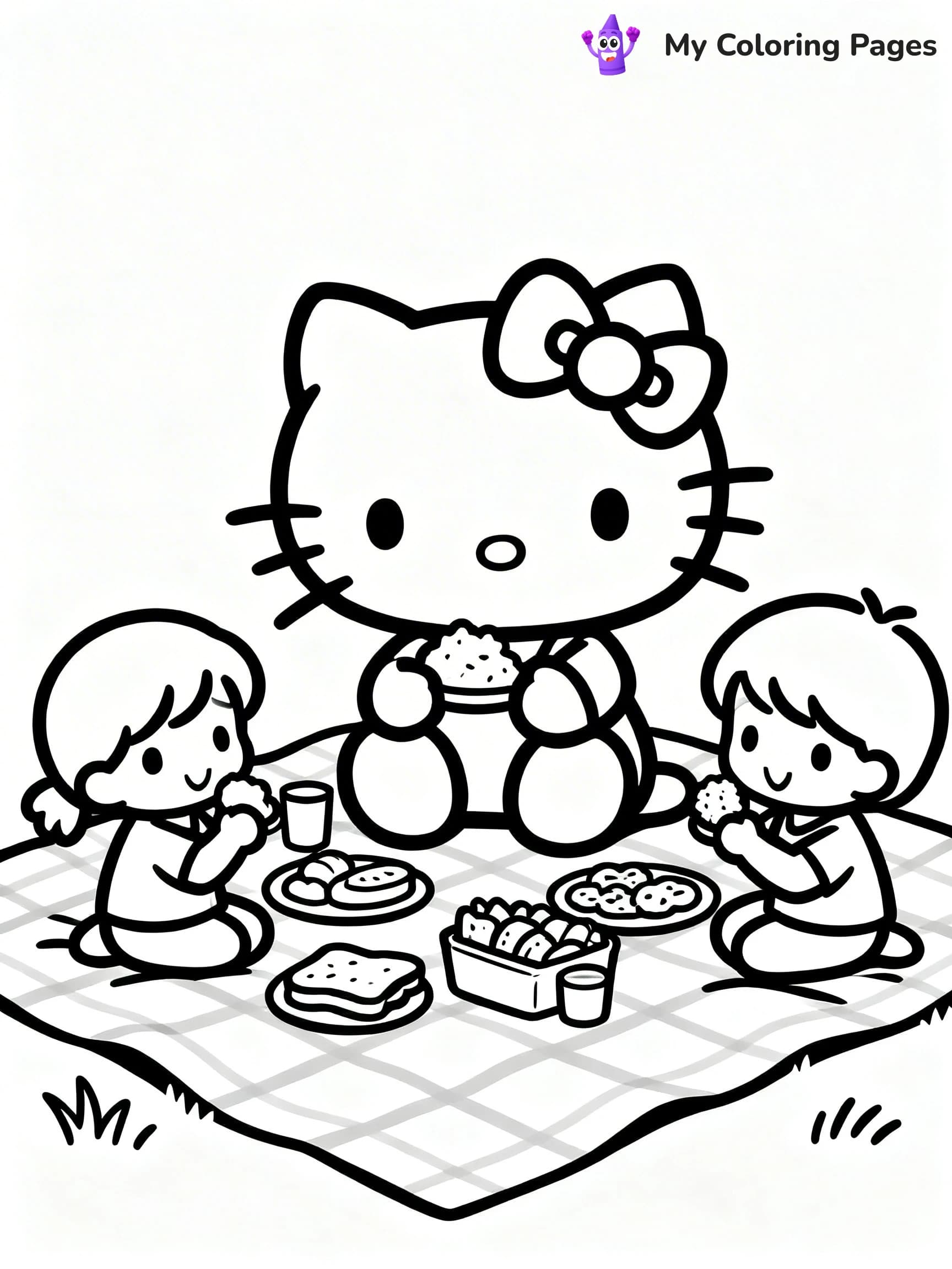Thanksgiving Hello Kitty Coloring Pages - 10